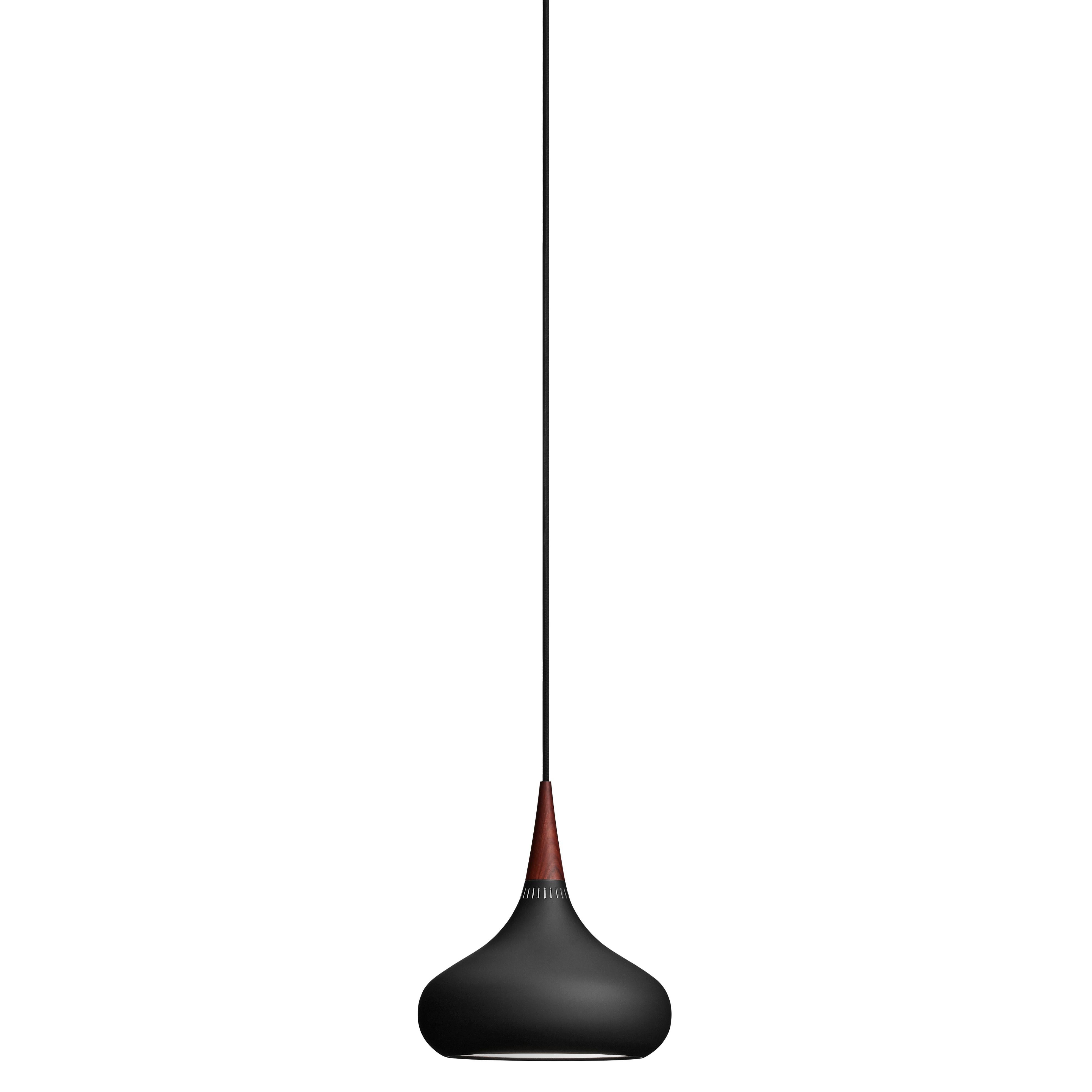 Small Jo Hammerborg 'Orient' Pendant Lamp for Fritz Hansen in Black and Rosewood In New Condition For Sale In Glendale, CA