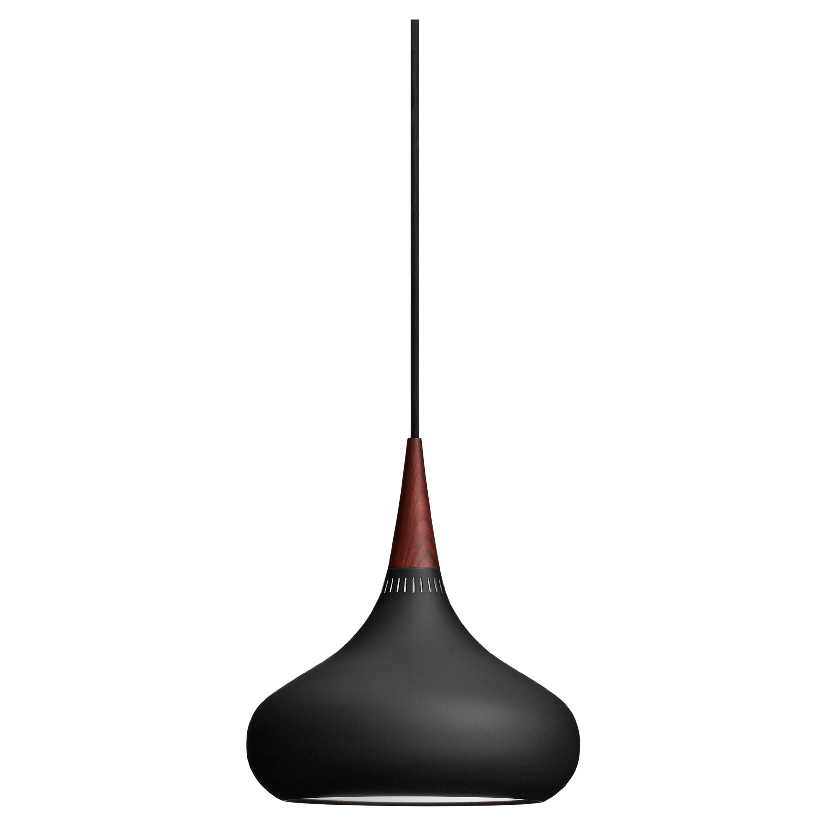 Small Jo Hammerborg 'Orient' Pendant Lamp for Fritz Hansen in Black and Rosewood For Sale