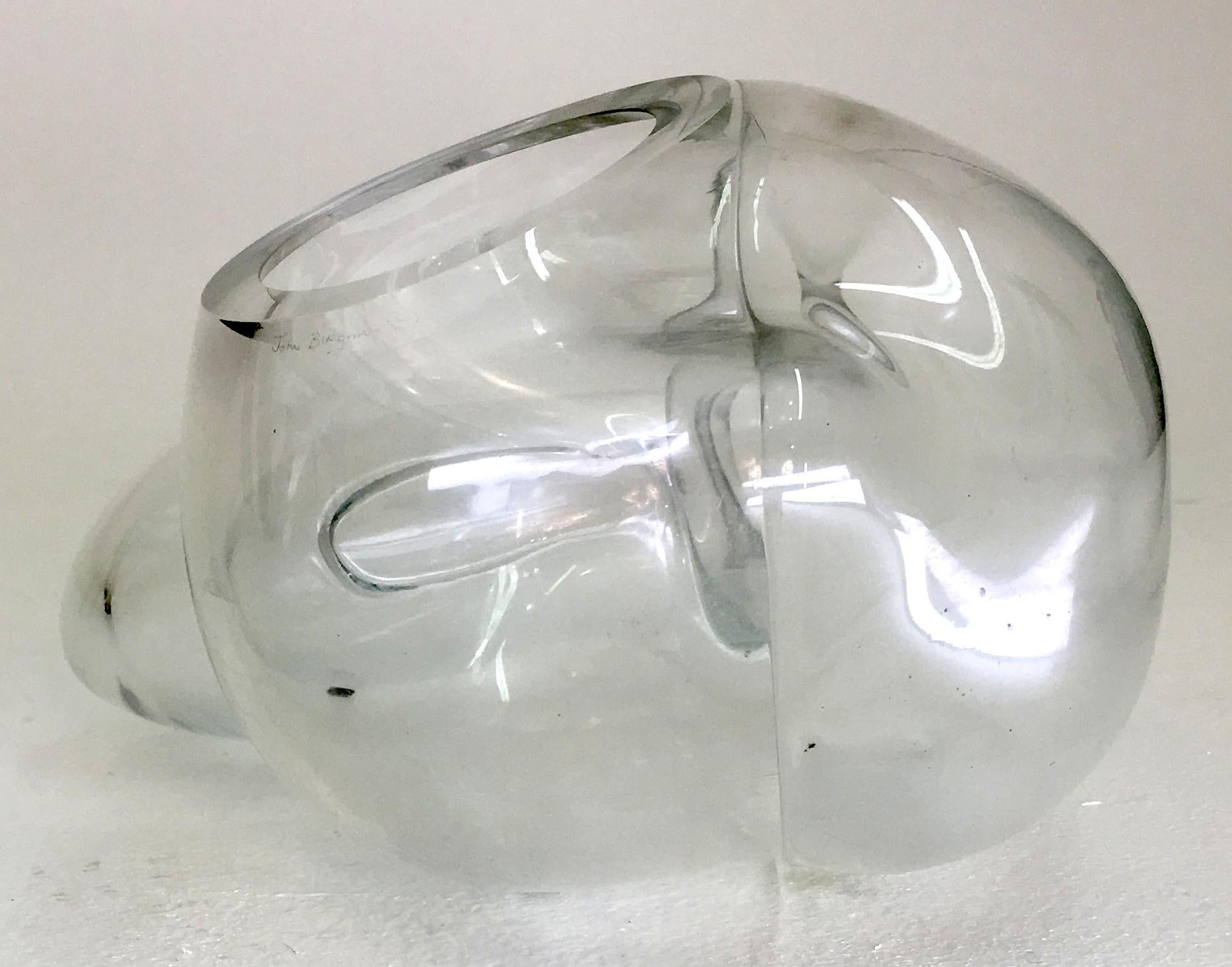 Organic Modern Small John Bingham Handblown Glass Sculpture Centrepiece For Sale