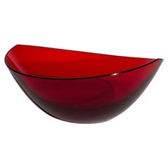 Petit bol en verre Johnny Mattsson Reijmyre Sweden Ruby Red Crystal 1950s