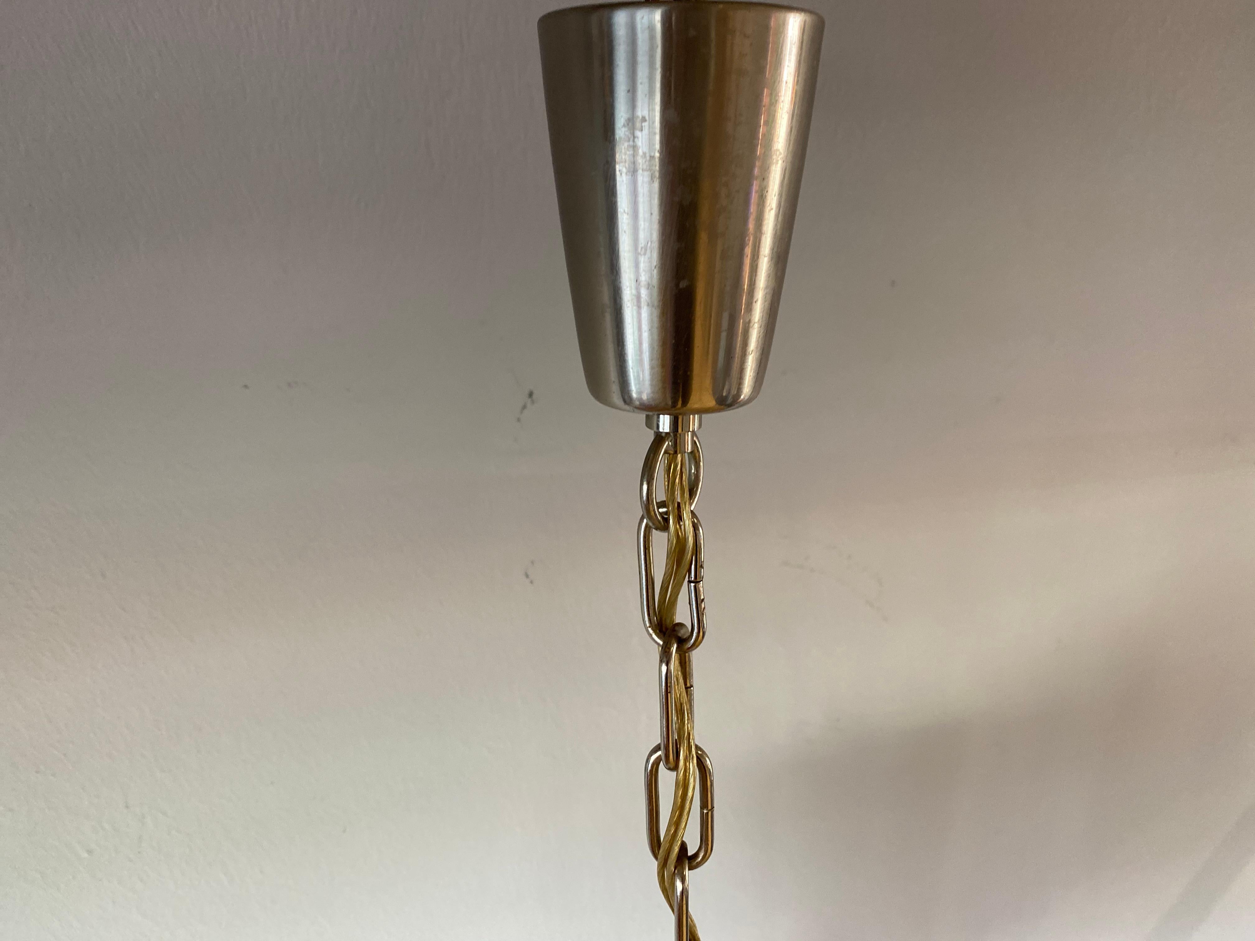 Metal Small J.T. Kalmar 'Ice Glass' Chandelier, 1960s with One Lamp Socket For Sale