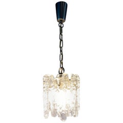 Small J.T. Kalmar 'Ice Glass' Chandelier, 1960s with One Lamp Socket