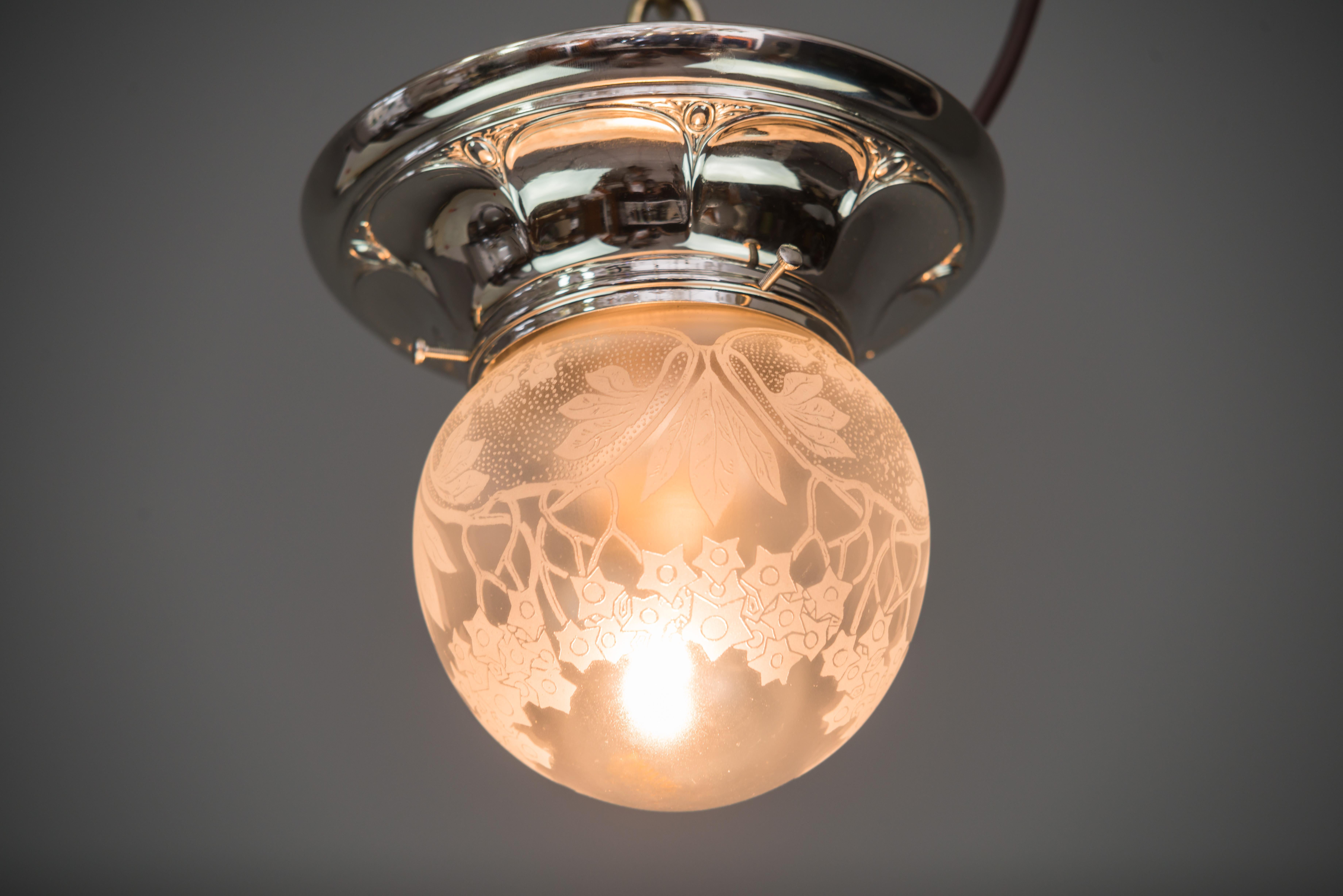 Small Jugendstil Ceiling Lamp, circa 1907 In Good Condition In Wien, AT