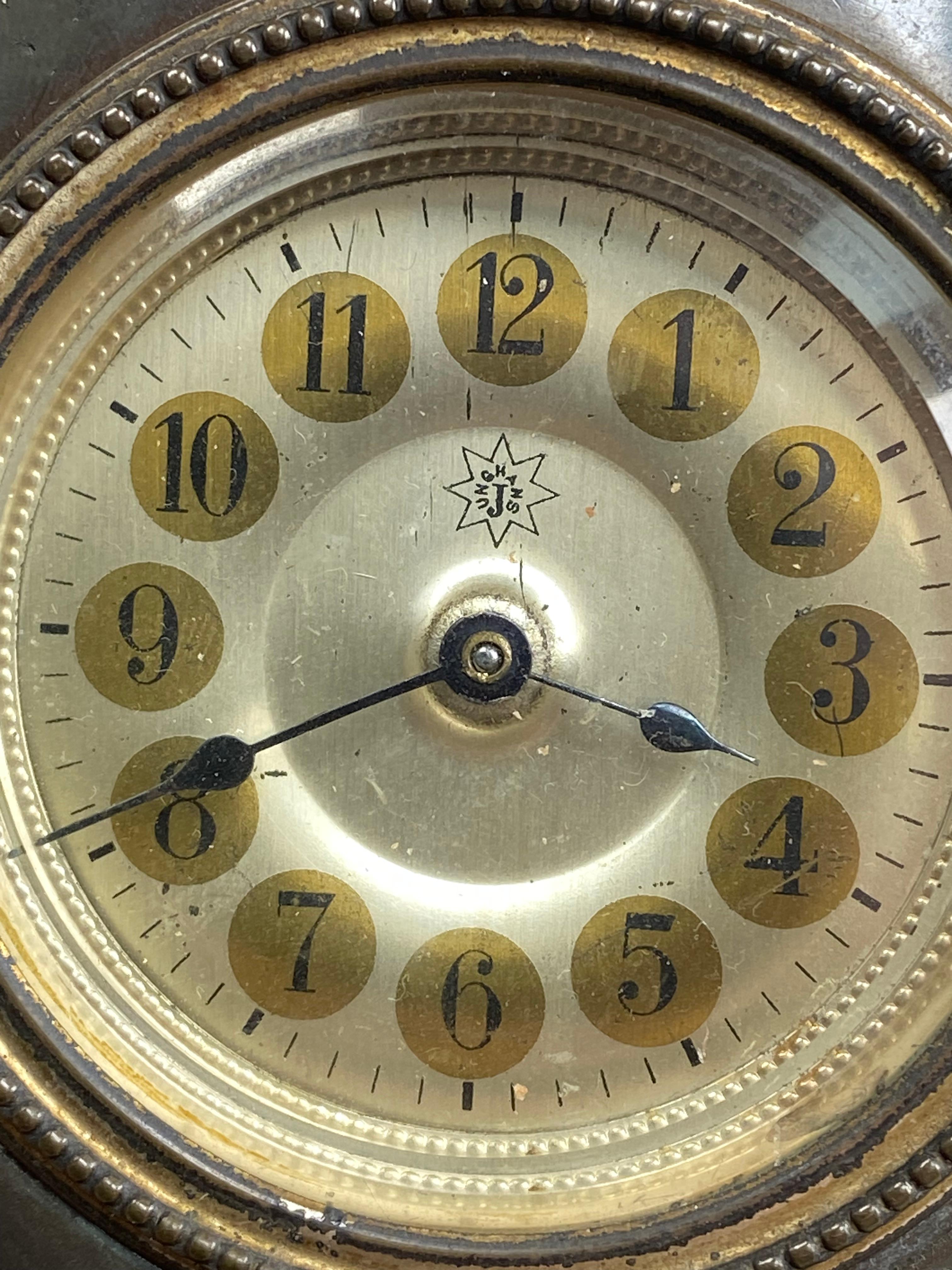 Early 20th Century Small jugendstil mantel clock by Junghans Darmstadt For Sale