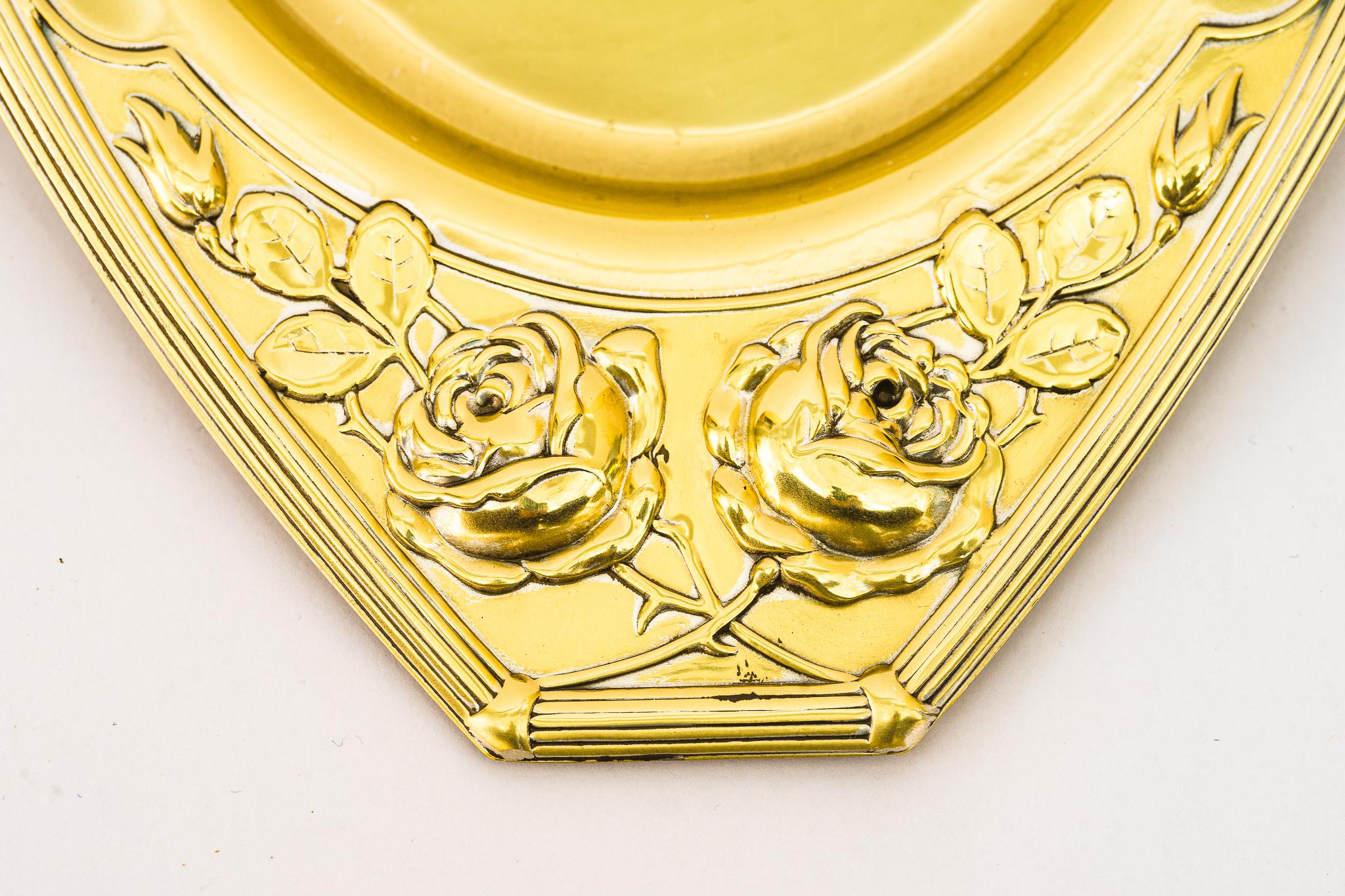 Lacquered Small Jugendstil Serving Plate Vienna Around 1908 For Sale