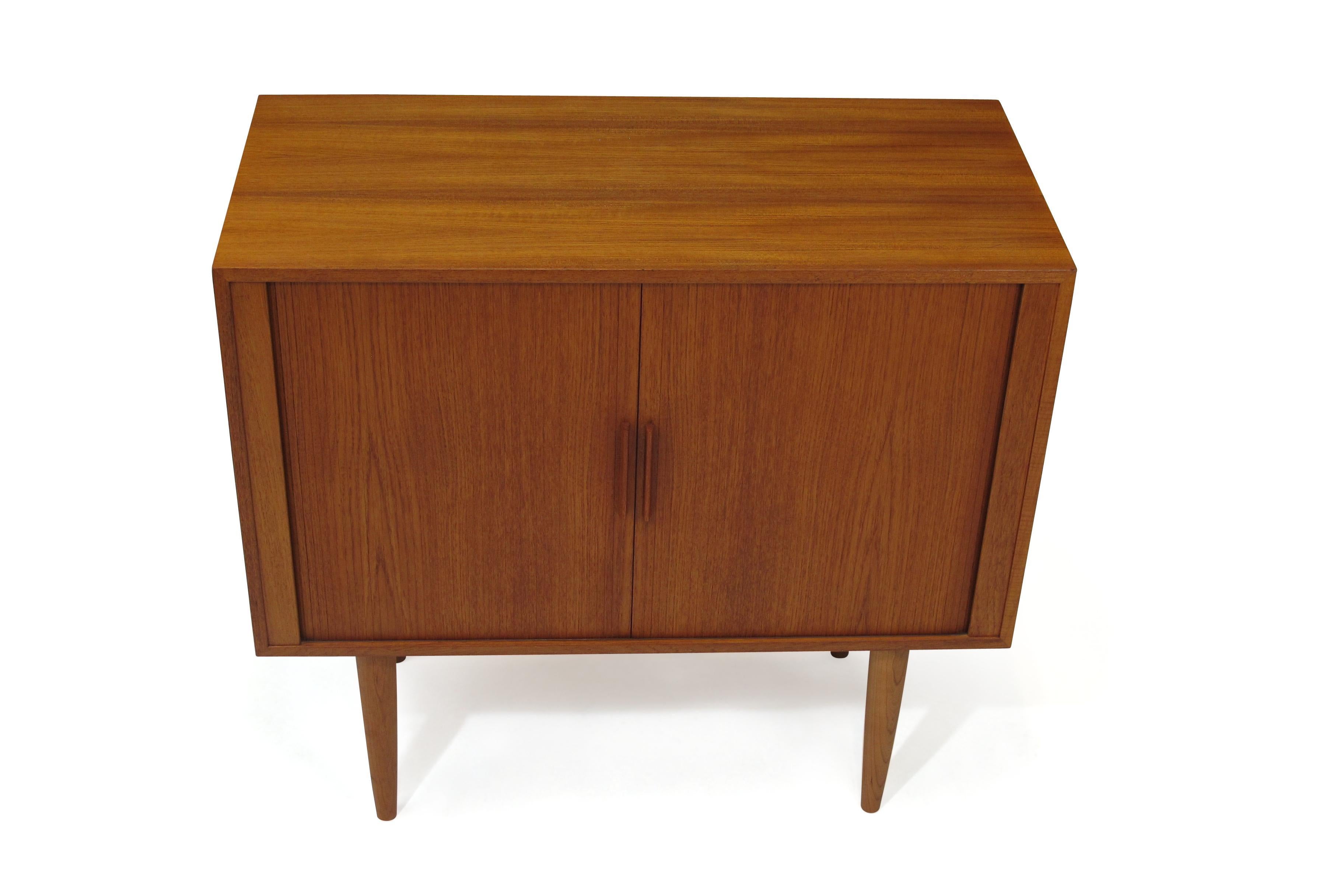 Mid-20th Century Small Kai Kristensen Teak Tambour Door Cabinet