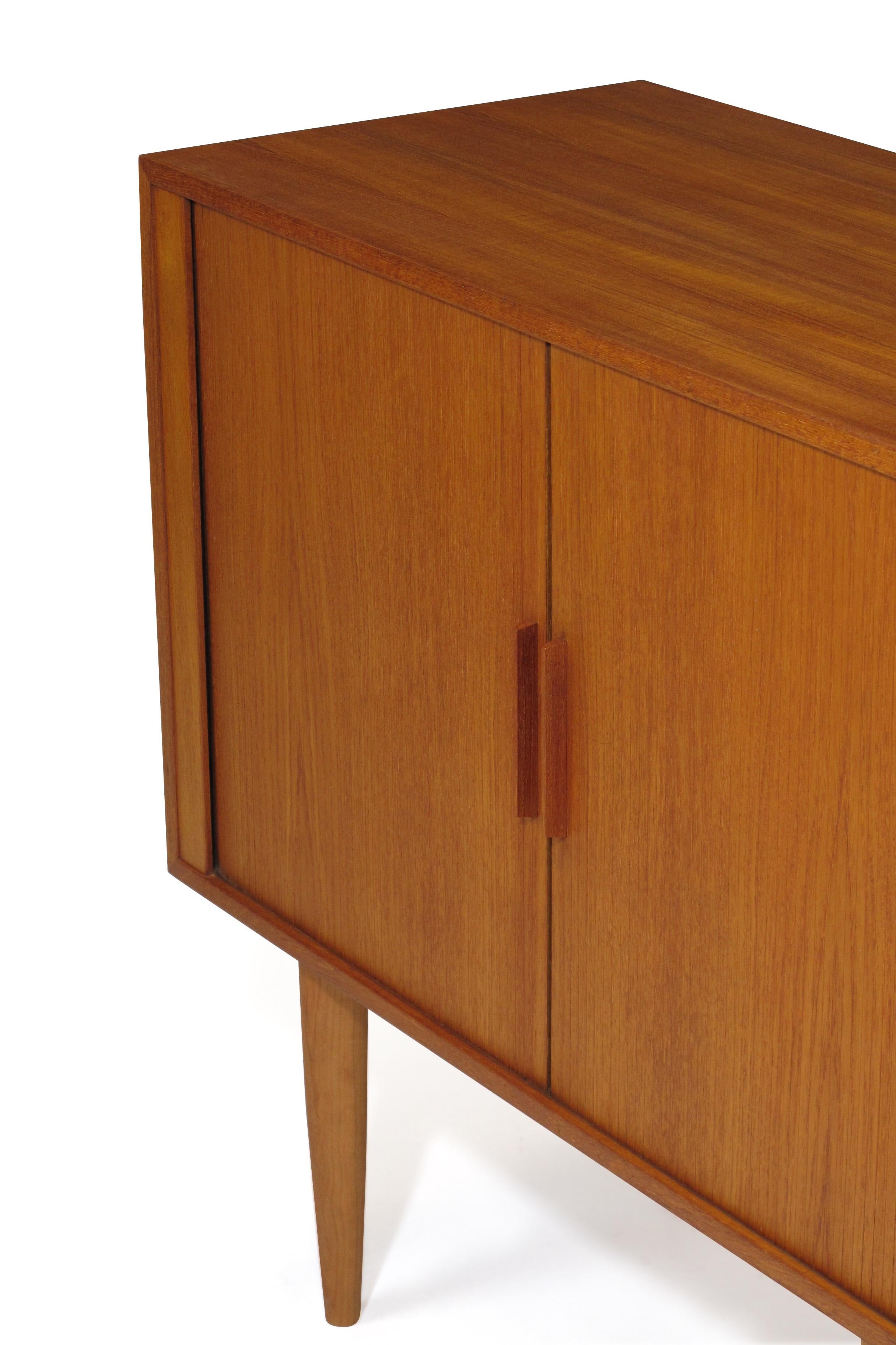 Small Kai Kristensen Teak Tambour Door Cabinet 1