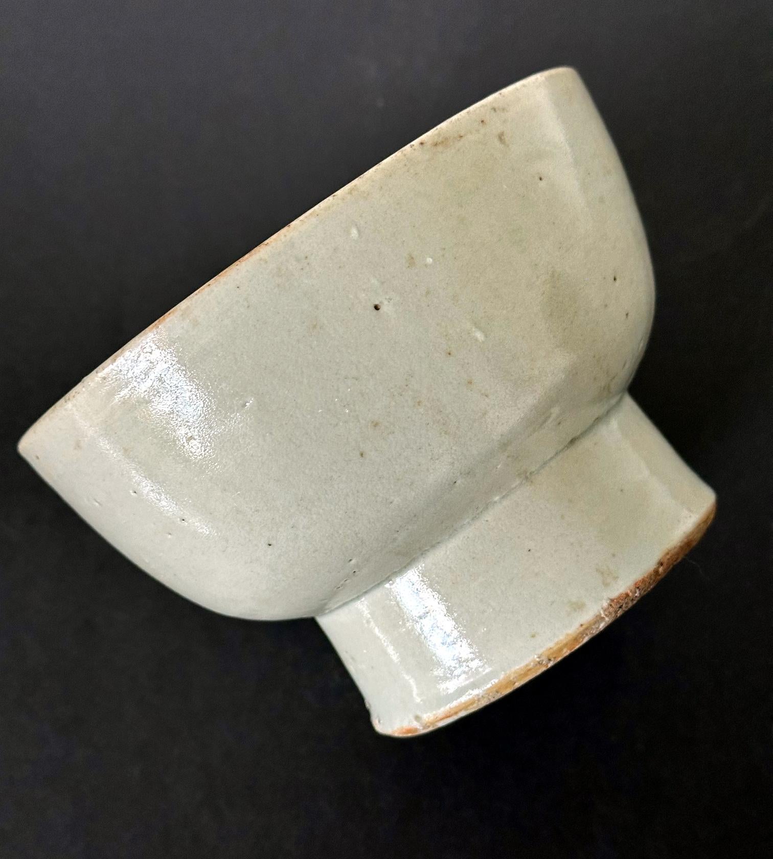 Small Korean White Ceramic Stem Bowl Joseon Dynasty For Sale 6