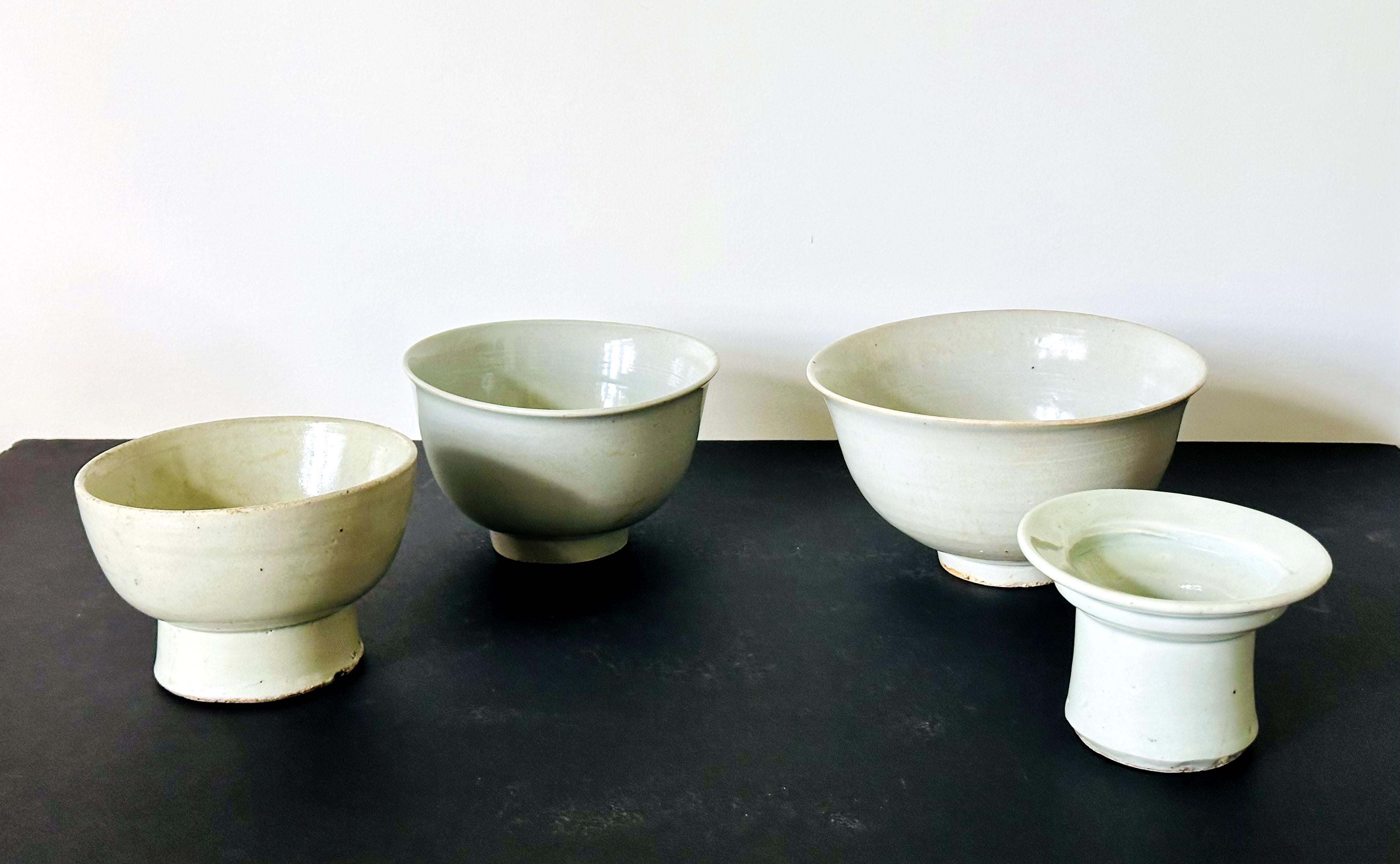Small Korean White Ceramic Stem Bowl Joseon Dynasty For Sale 9