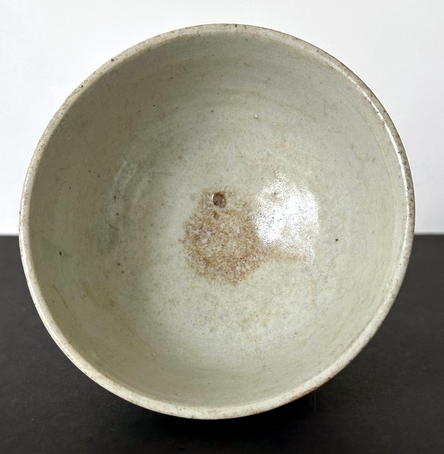 Small Korean White Ceramic Stem Bowl Joseon Dynasty For Sale 2