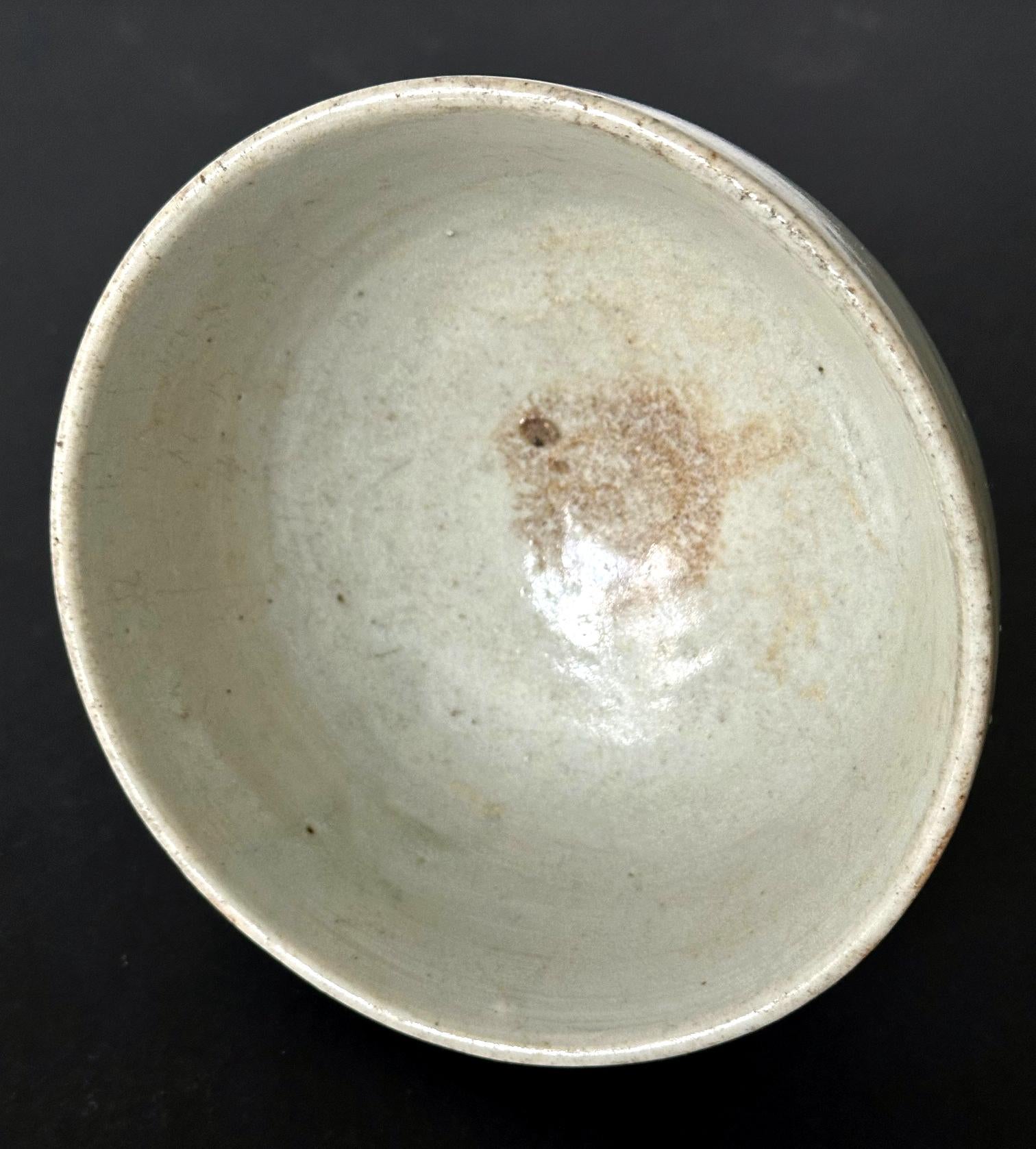 Small Korean White Ceramic Stem Bowl Joseon Dynasty For Sale 3