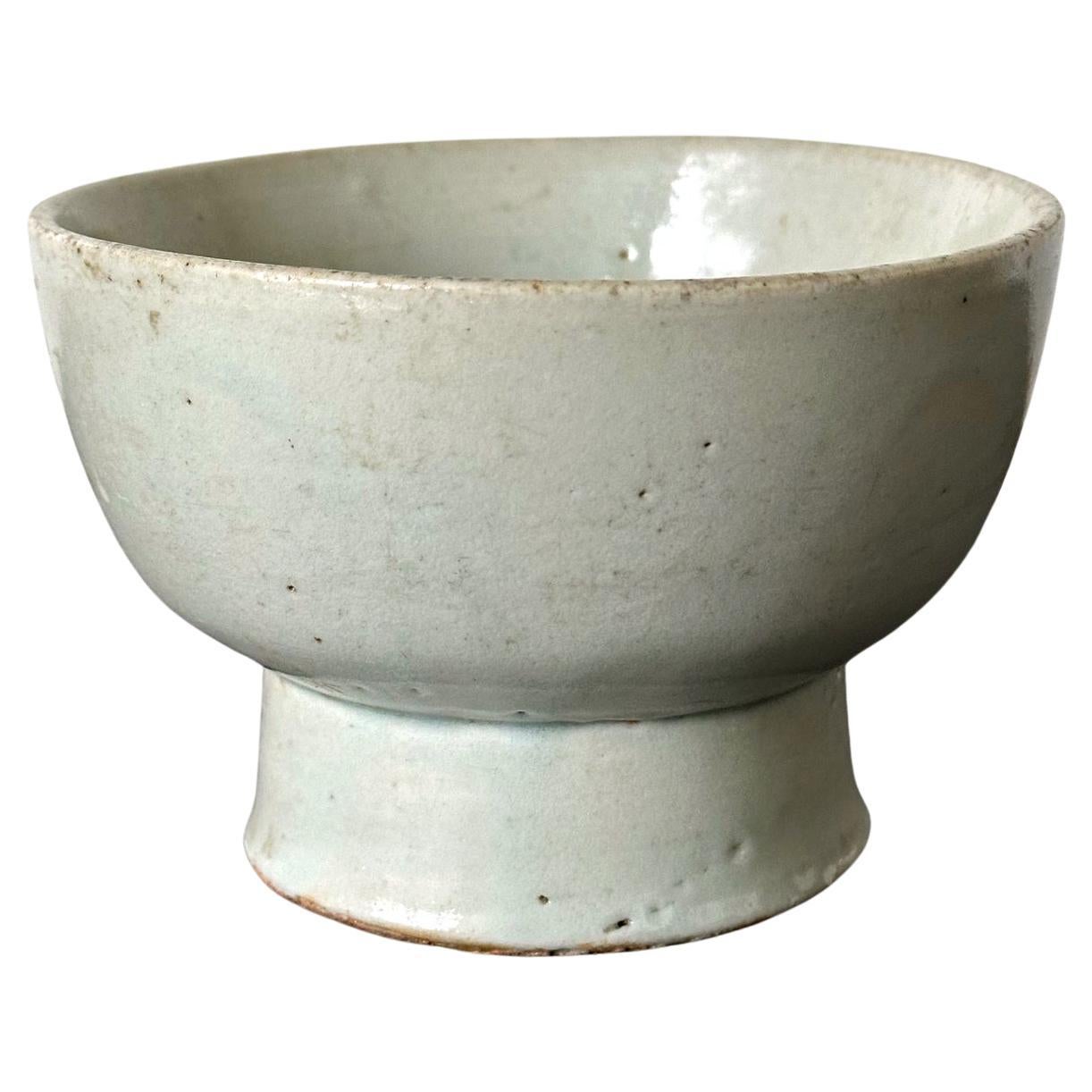 Small Korean White Ceramic Stem Bowl Joseon Dynasty