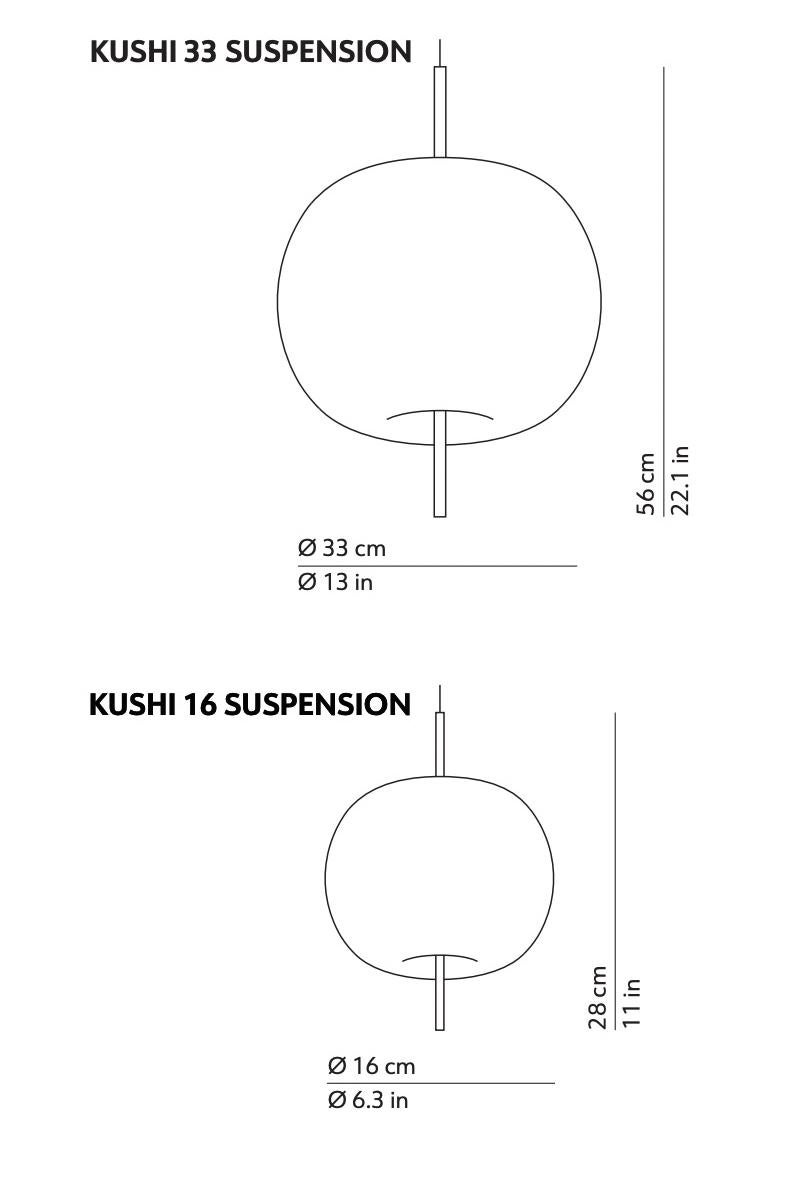 Petite lampe à suspension «ushi » en verre opalin et cuivre pour KDLN en vente 2