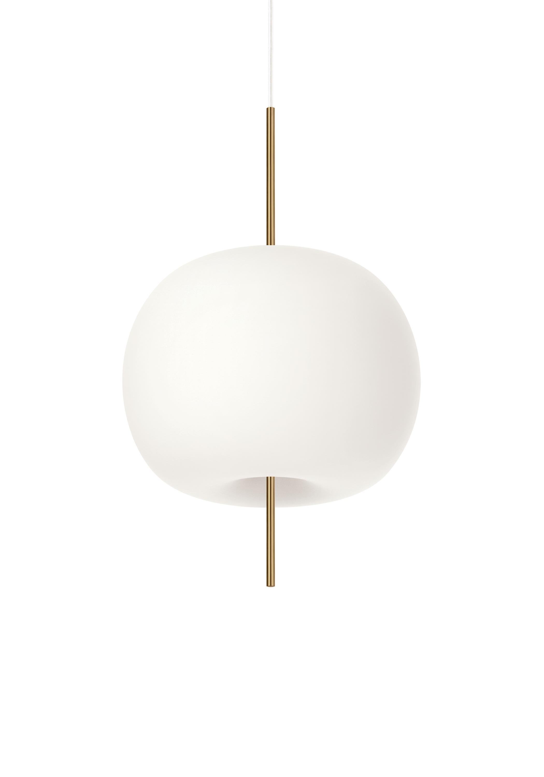 Small 'Kushi' Opaline Glass and Metal Suspension Lamp for Kdln in Black For Sale 7