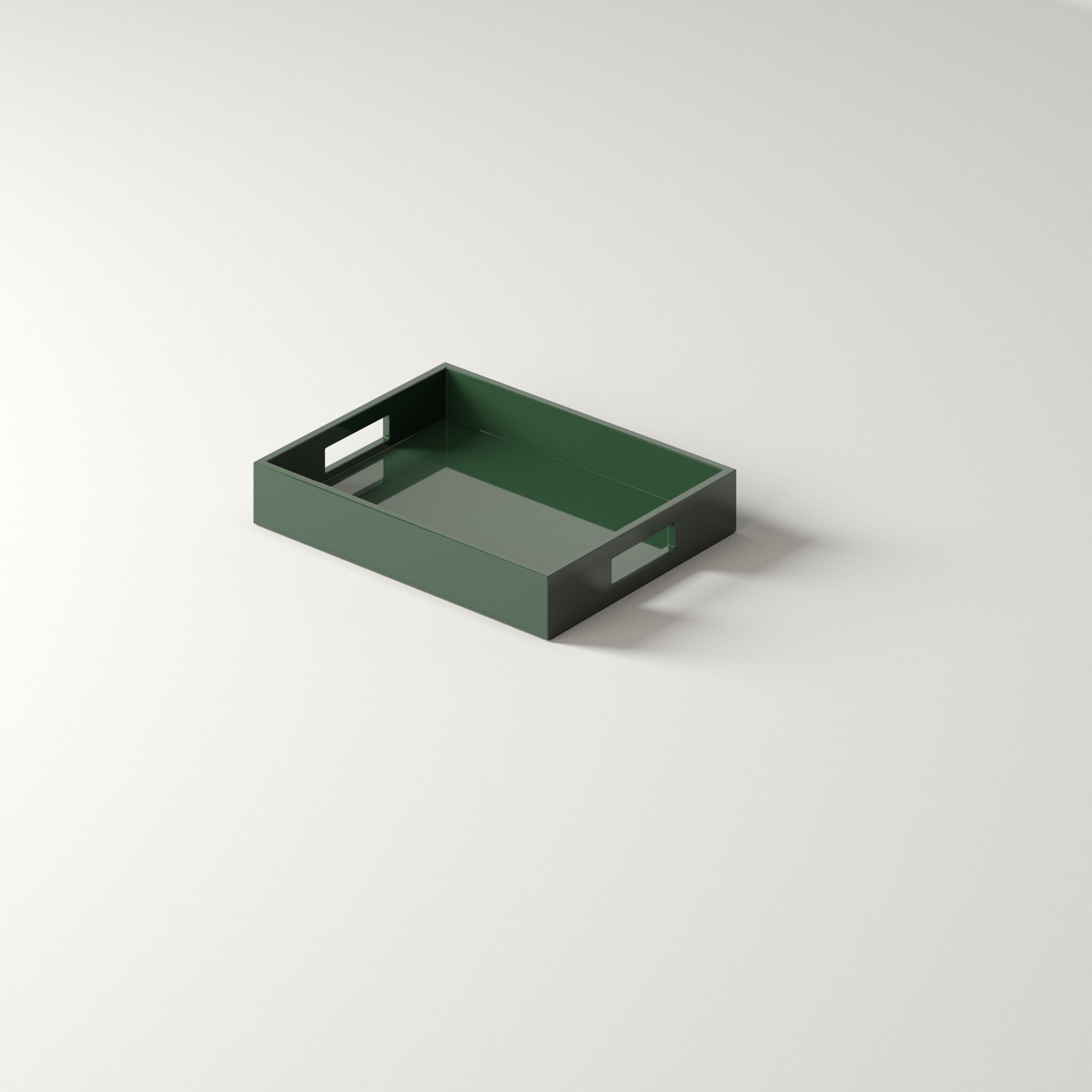 Laqué Small Lacquer Tray - Black en vente