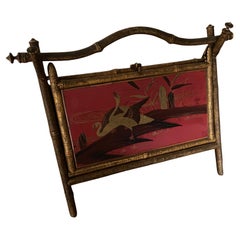 Small lacquered wooden sewing box
