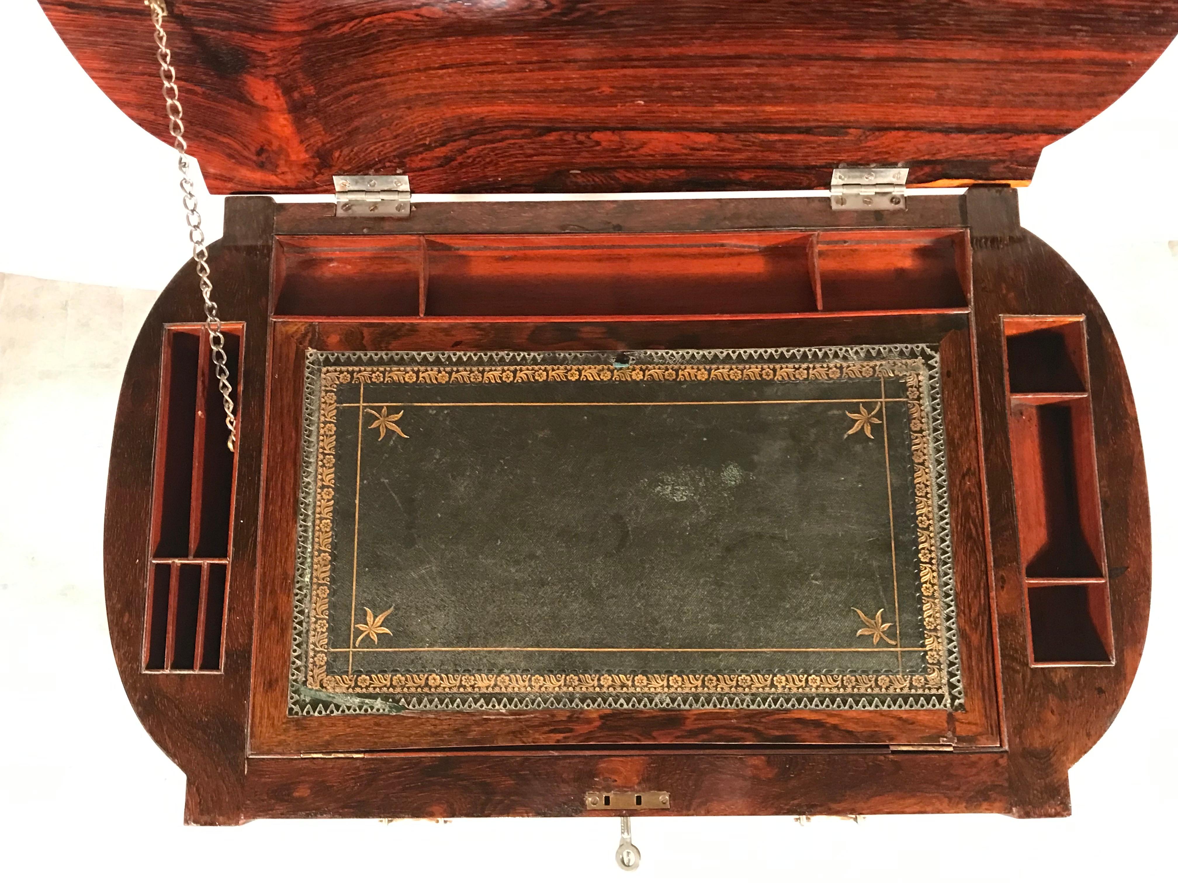 Kingwood Small Lady's Desk, English Regency 1830 For Sale