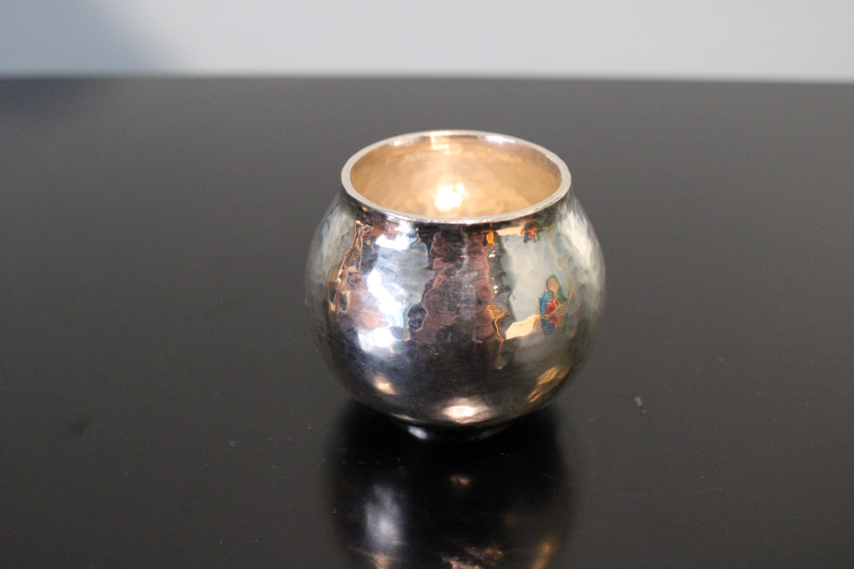 Hammered Small Lalaounis Silver Vase For Sale