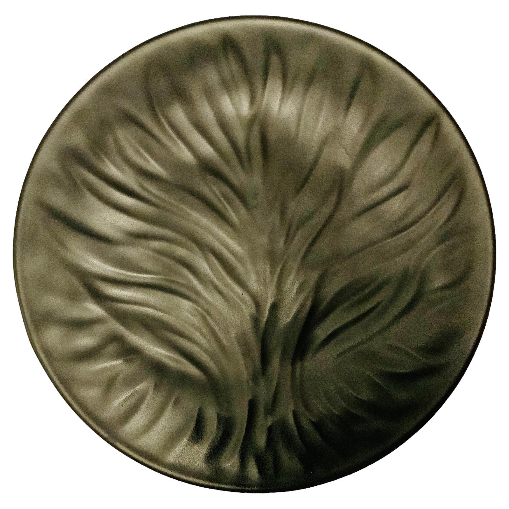 Small Lalique Black Crystal Tree Of Life Plate For Sale