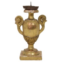 Small Late 18th Century Italian Neoclassical Giltwood Candleholder