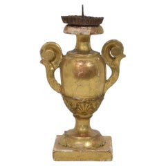 Small Late 18th Century Italian Neoclassical Giltwood Candleholder