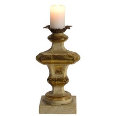 Small Late 18th Century Italian Neoclassical Giltwood Candlestick