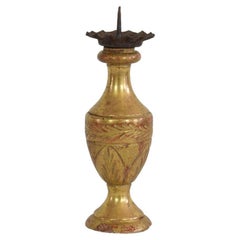 Small Late 18th Century Italian Neoclassical Giltwood Candlestick