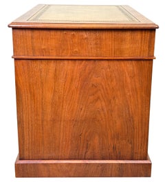 Small Late 19th Century Burr Walnut Pedestal Desk