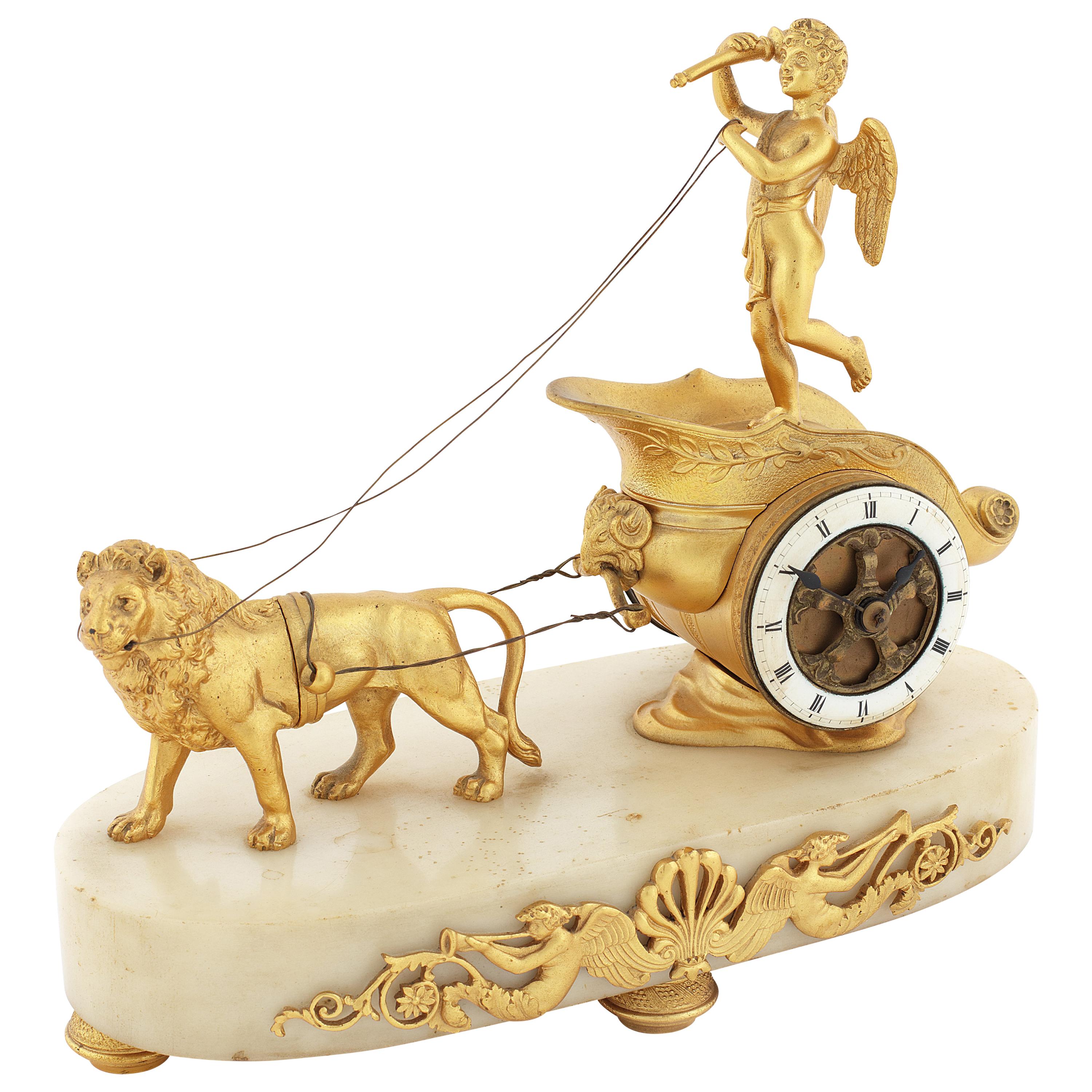 Small Late 19th Century French Gilt Bronze Timepiece