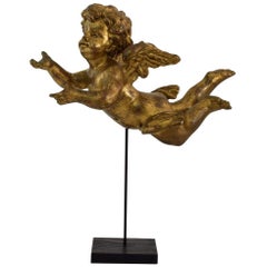 Small Late 19th Century Italian Giltwood Baroque Style Angel Small Late 19th Century Italian Giltwood Baroque Style Angel
