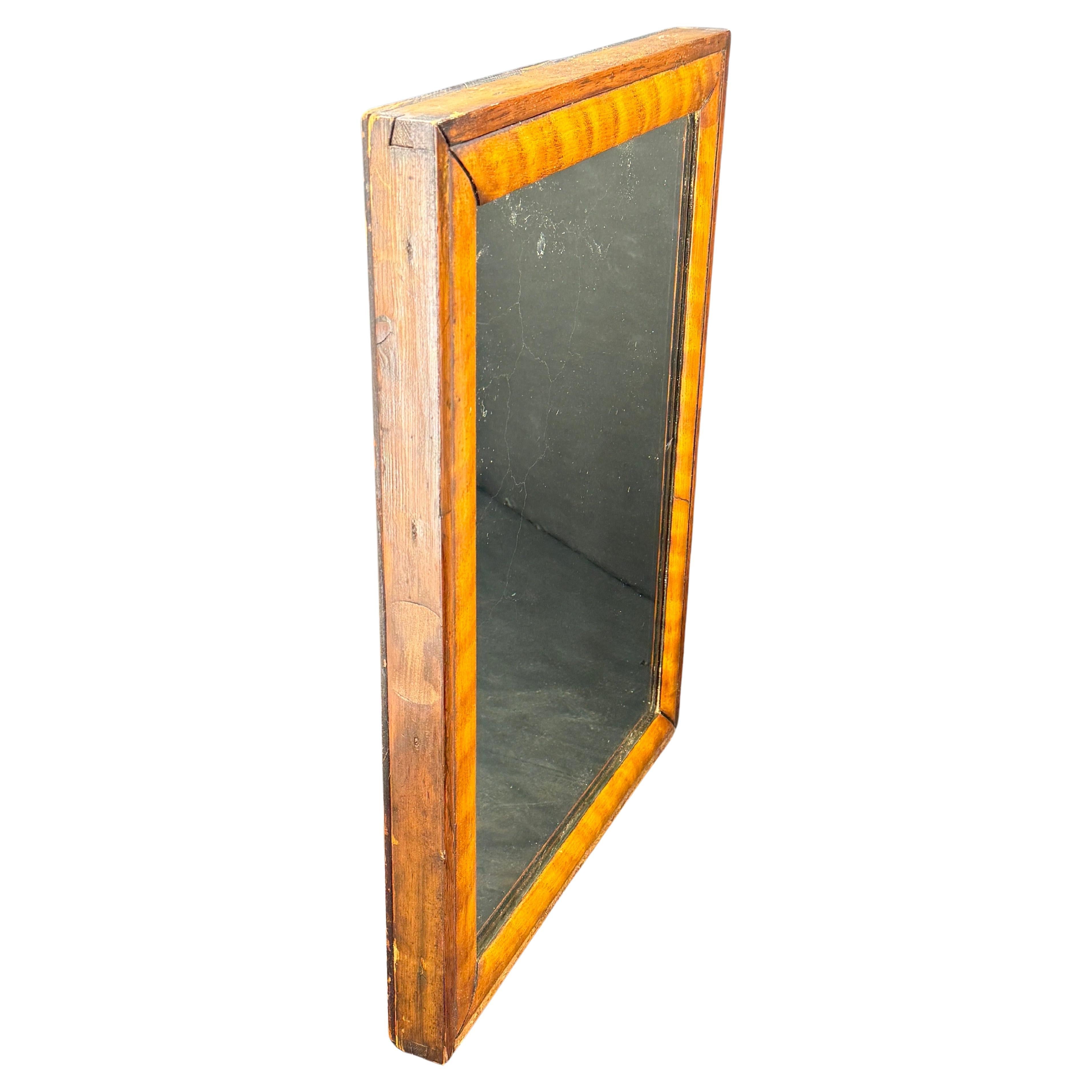 Empire Small Late 19th Century Mahogany Table or Wall Mirror For Sale
