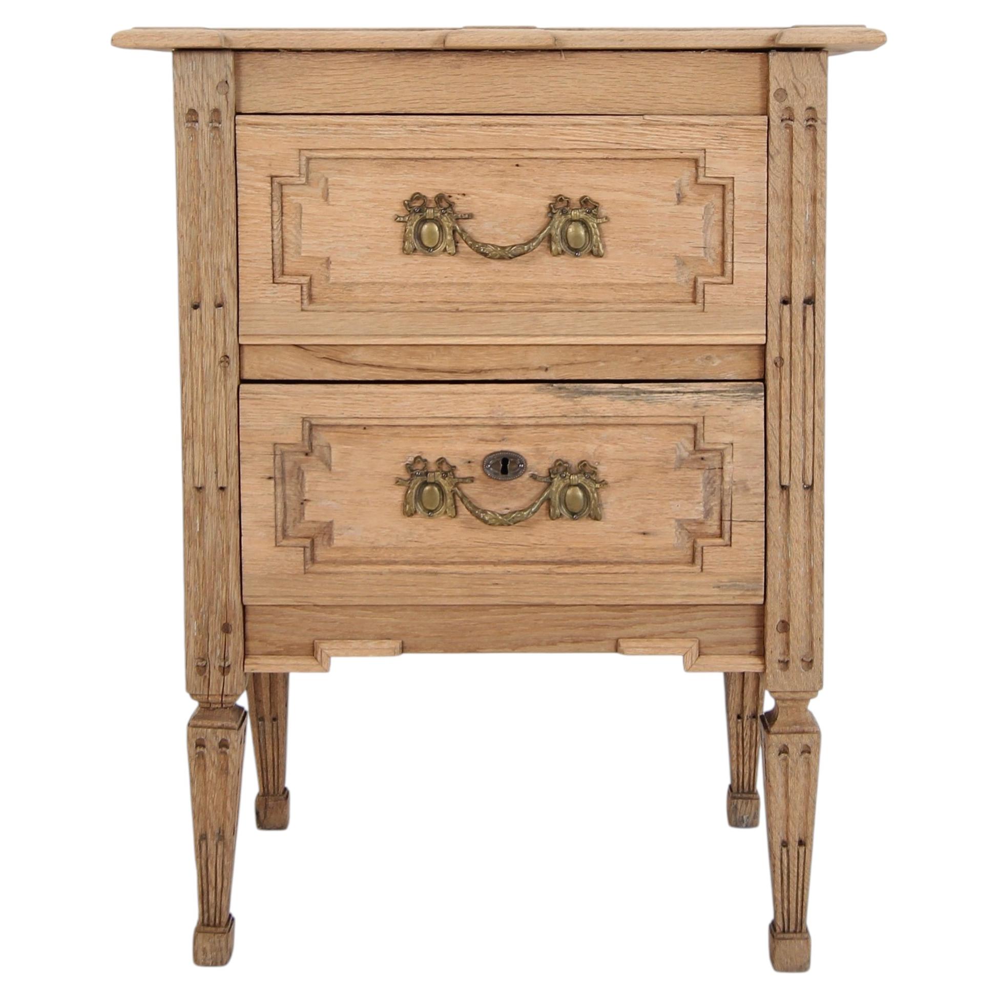 Small Late 19th Century Neoclassical Louis XVI Oak Chest of Drawers