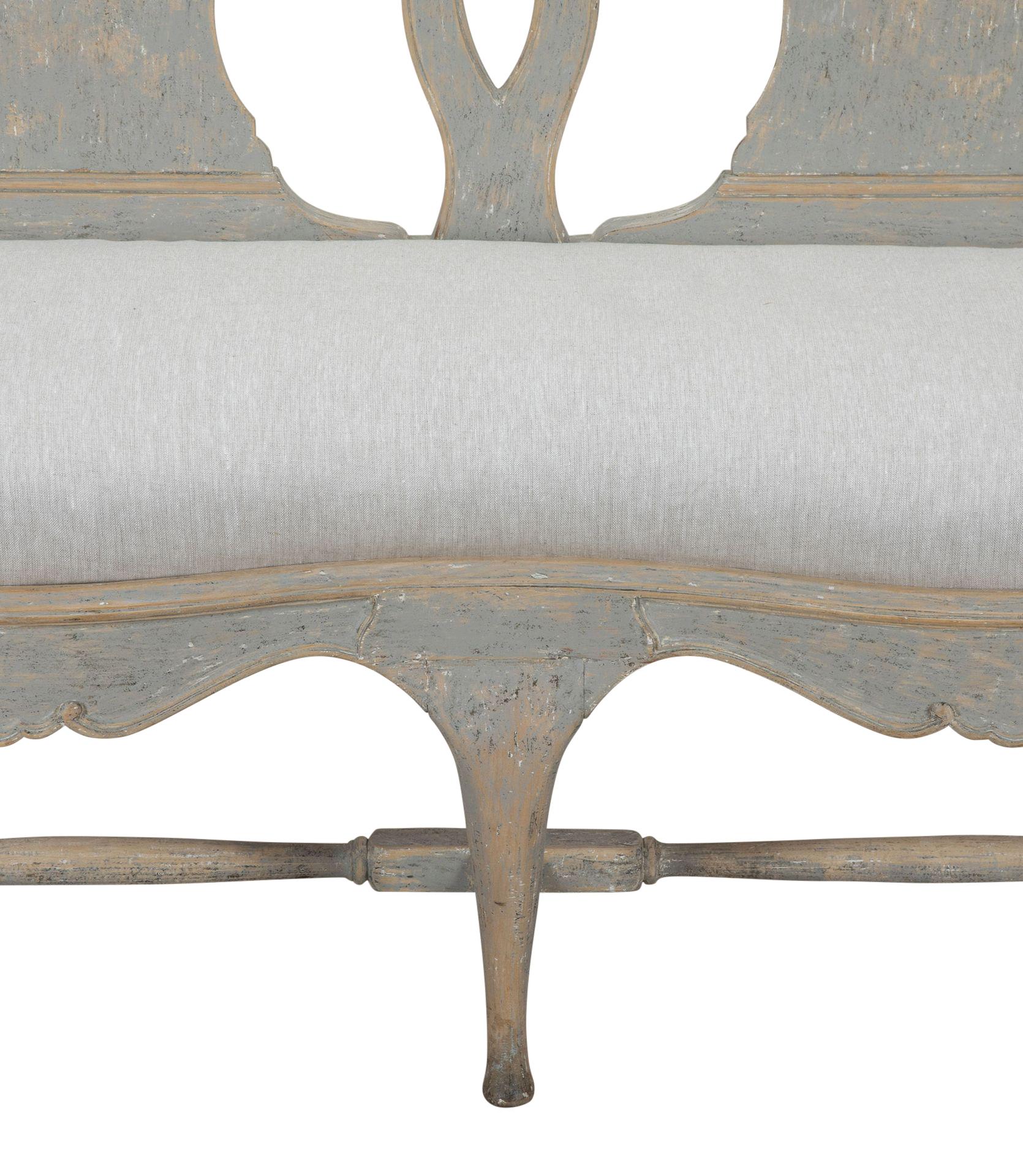 Rococo Petit canapé suédois de style rococo de la fin du XIXe siècle en vente