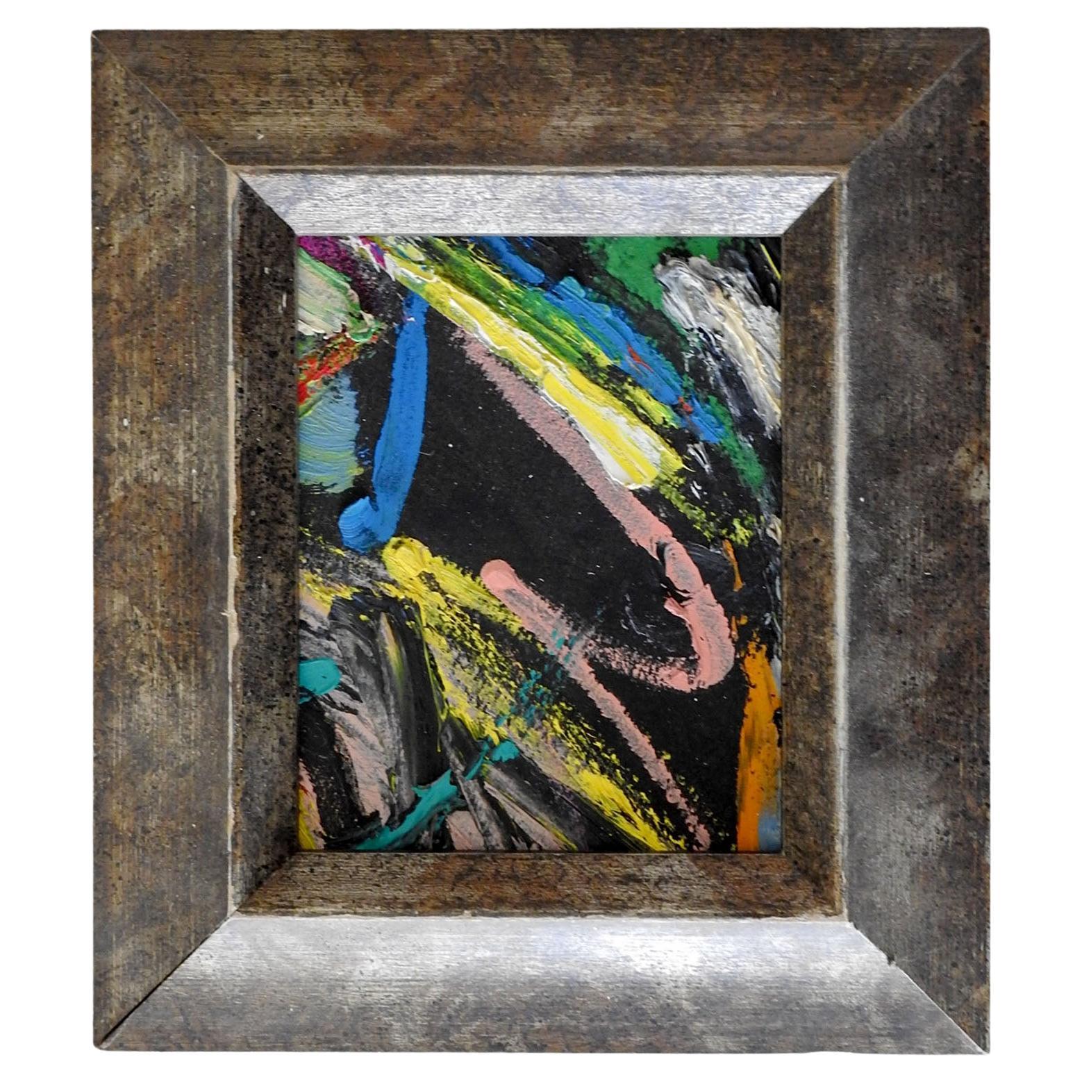 Small Late 20th Century Abstract Black & Pink Painting