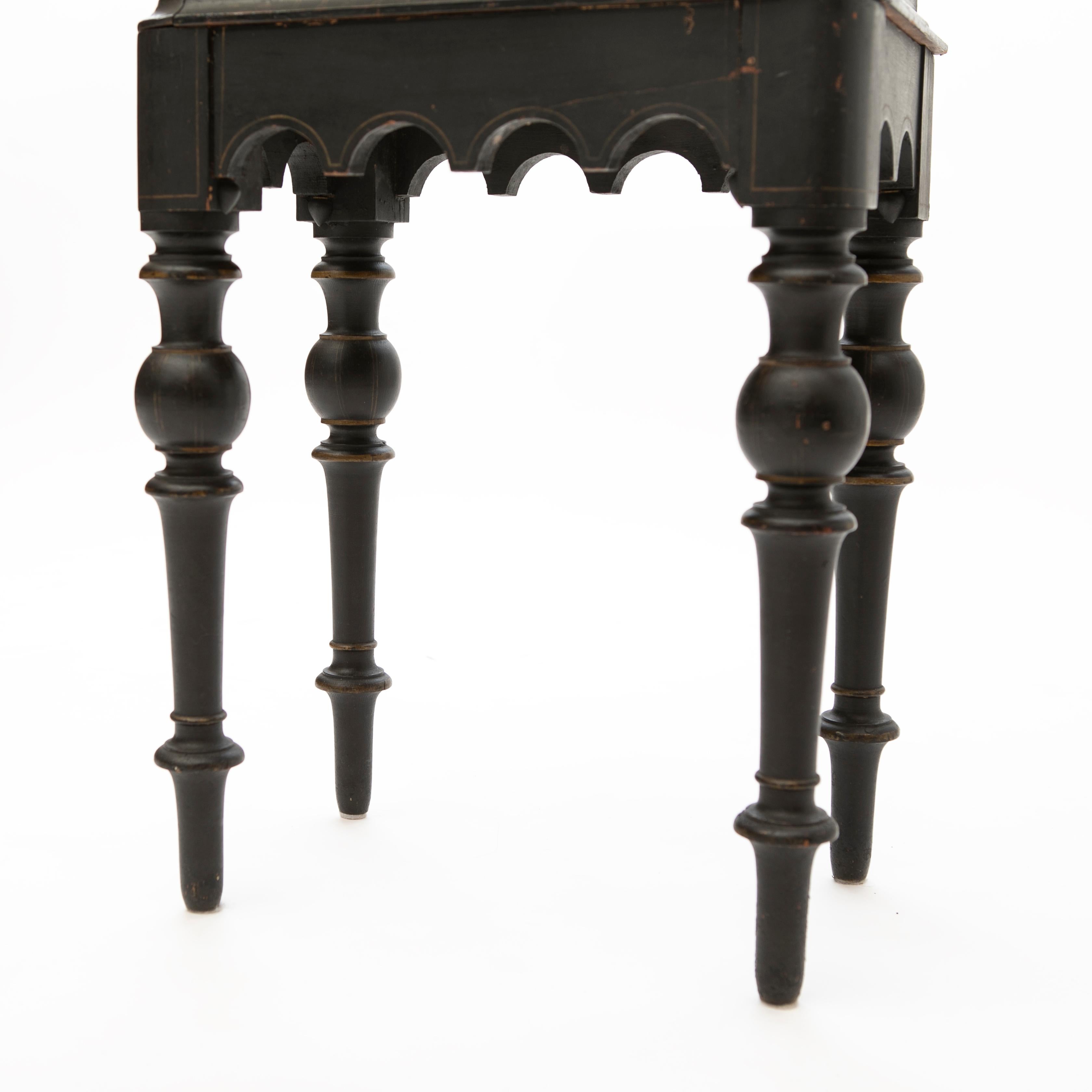 Small Late Empire Black Painted Chest of Drawers For Sale 5