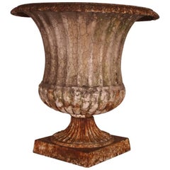 Small Late Victorian Cast Iron Urn in Original Paint
