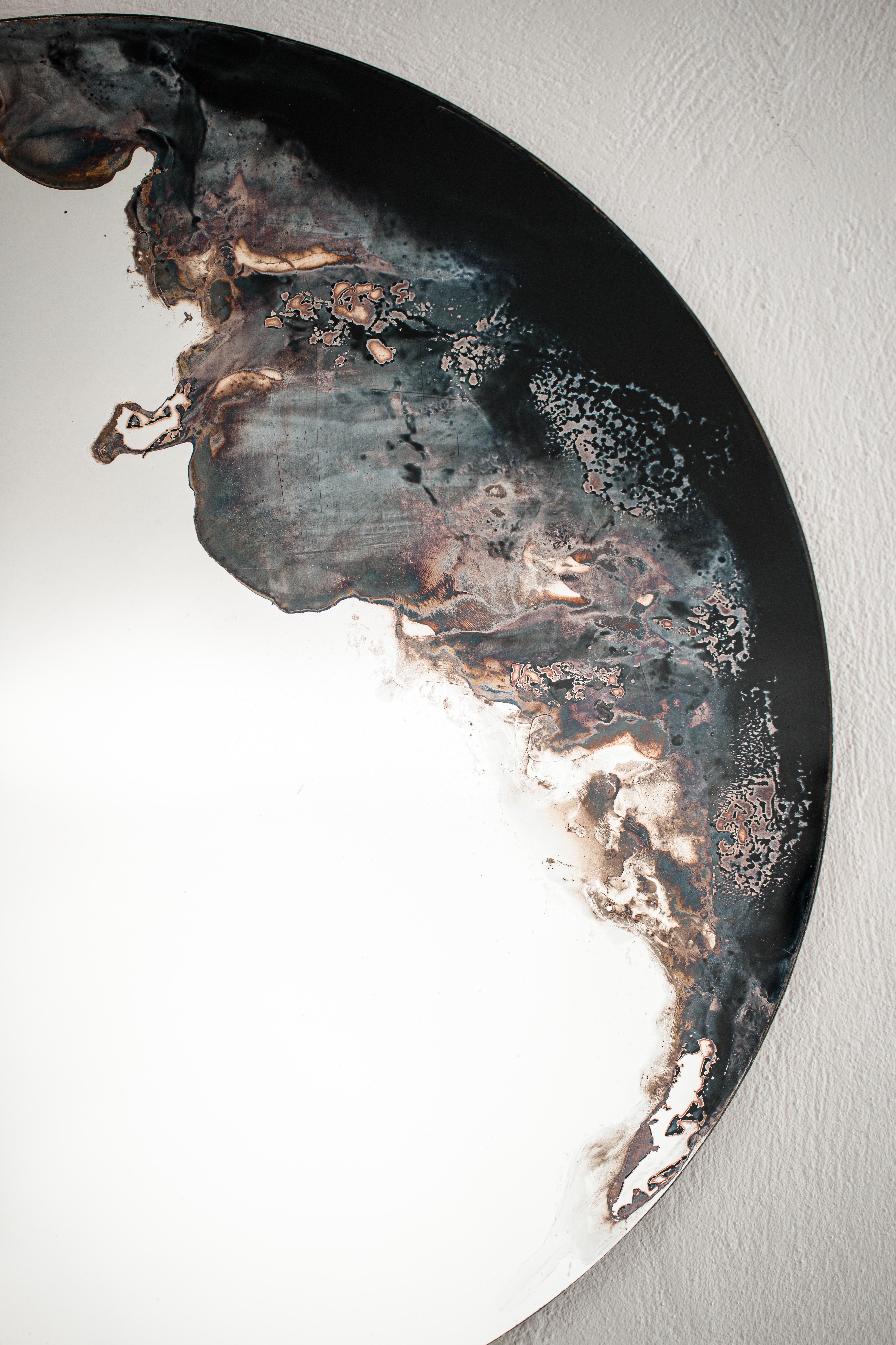 Hand-Crafted Small Lava Mirror by Slow Design For Sale
