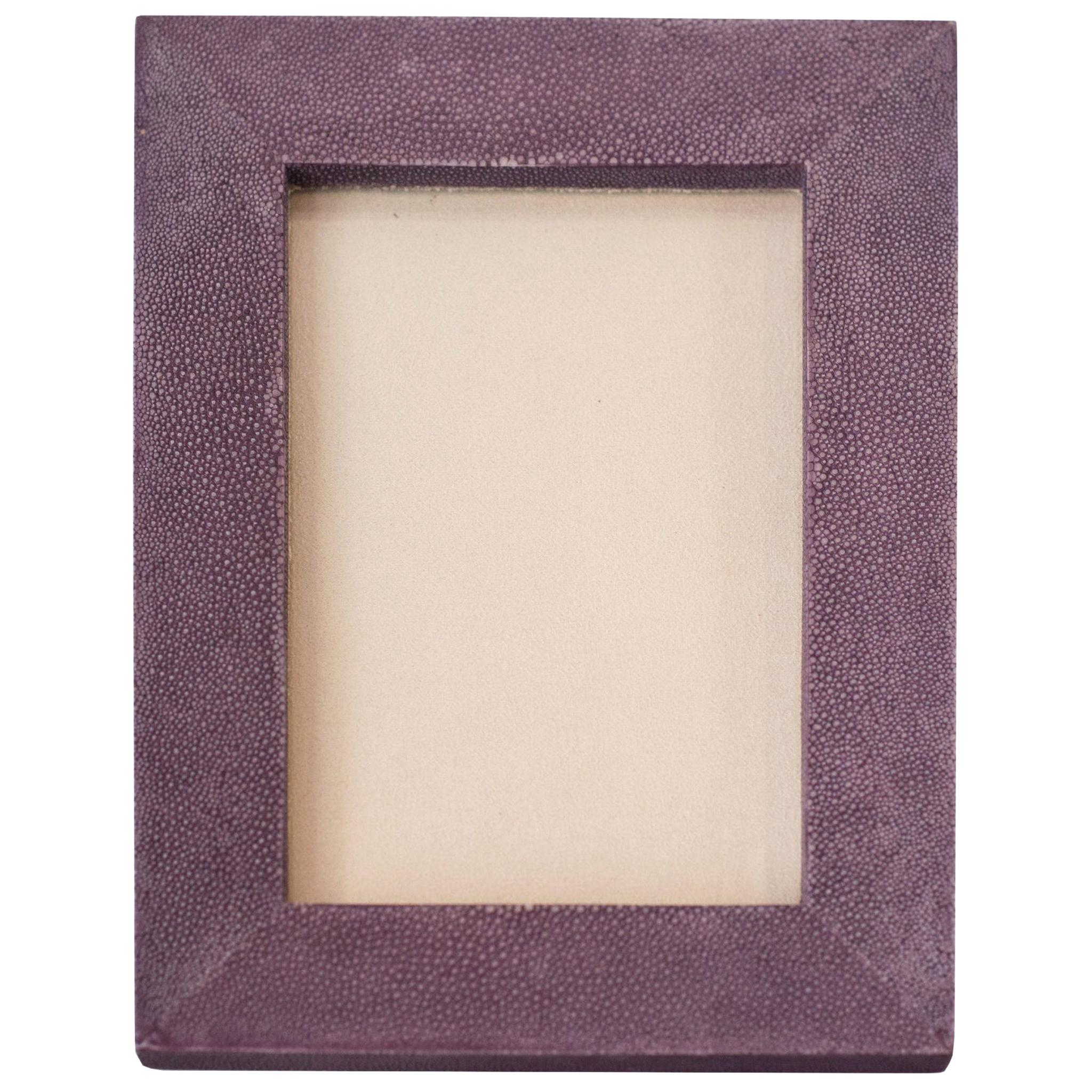 Small Lavender Purple Authentic Shagreen Covered Picture Frame For Sale