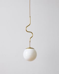 Small Lawrence Modern Globe Pendant in Satin Brass