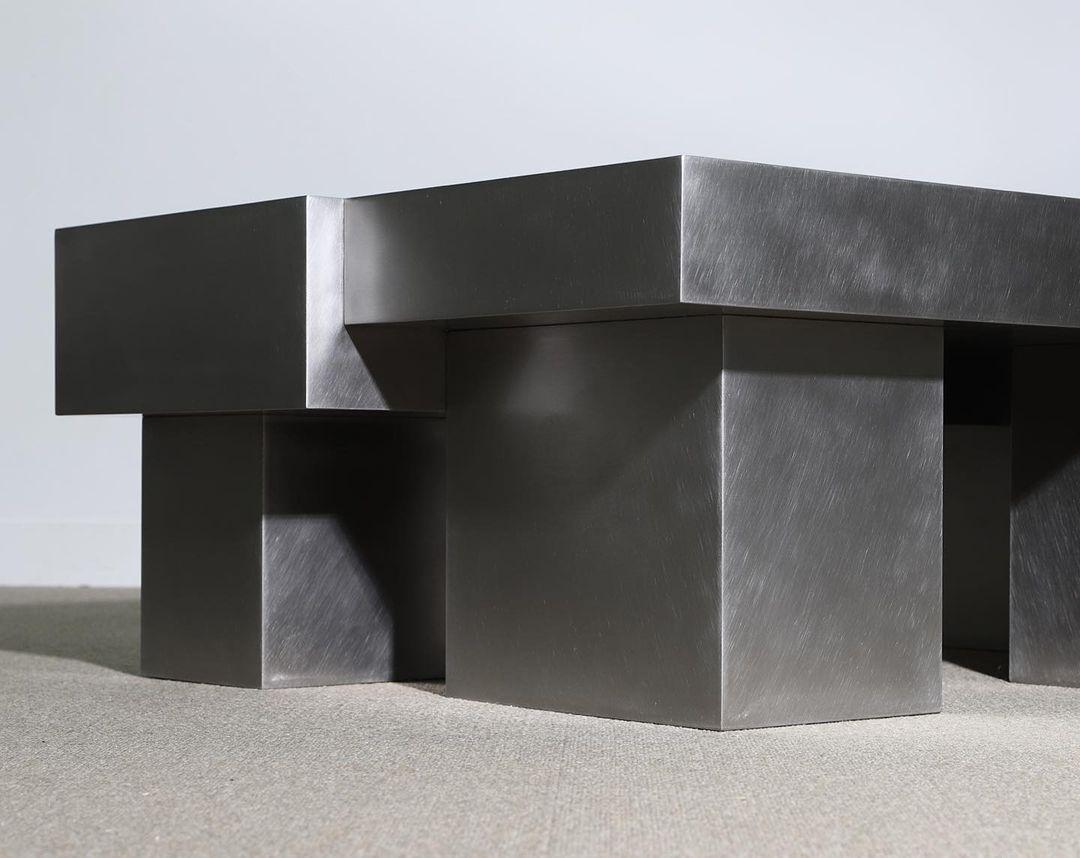 Korean Small Layered Steel Coffee Table by Hyungshin Hwang For Sale