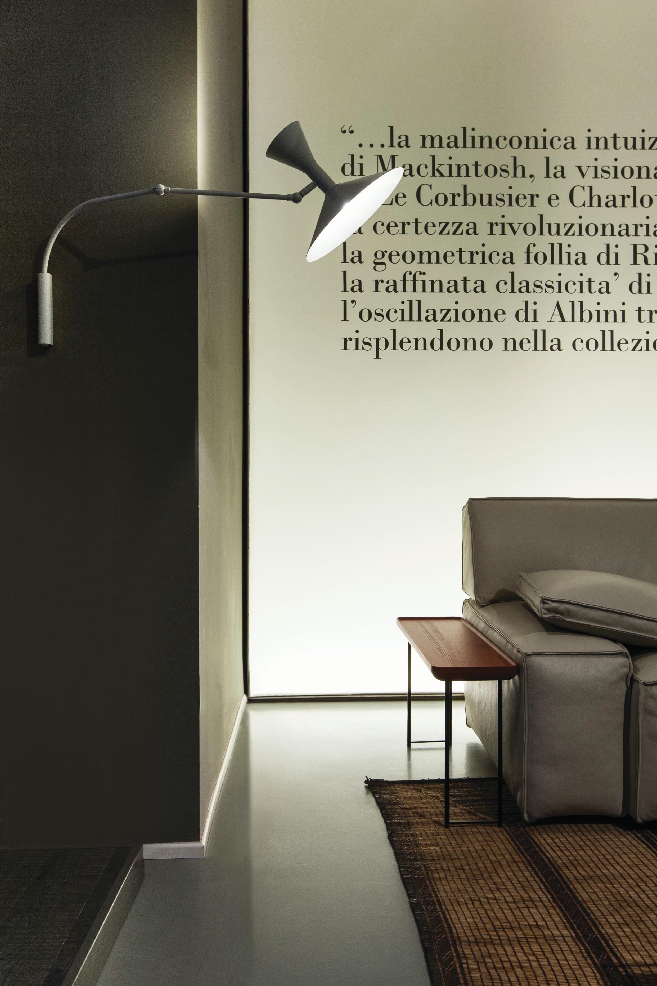 Petite lampe murale Le Corbusier « Lampe de Marseille Mini » pour Nemo en noir en vente 1