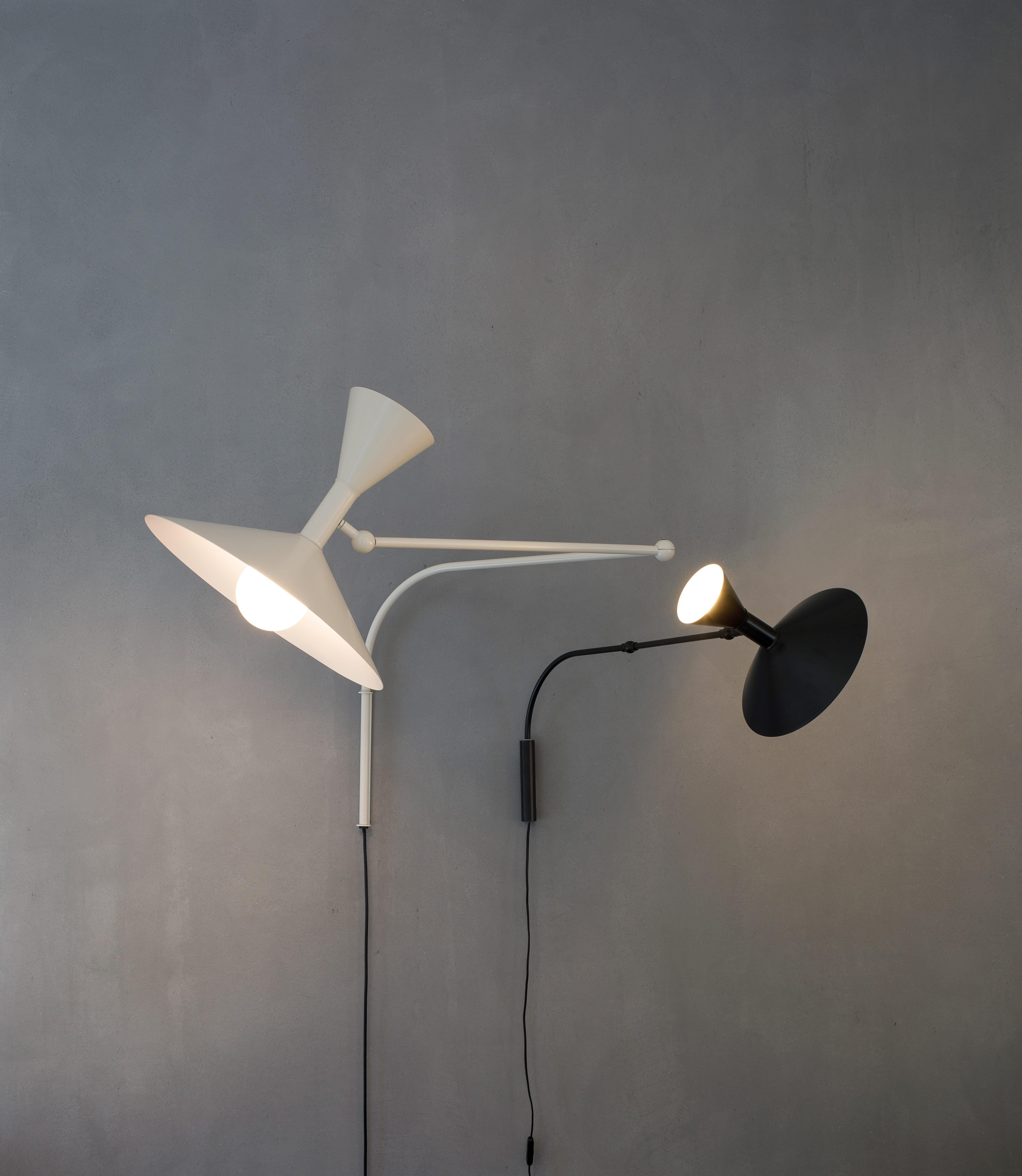 Aluminum Small Le Corbusier 'Lampe De Marseille Mini' Wall Lamp for Nemo in Gray For Sale
