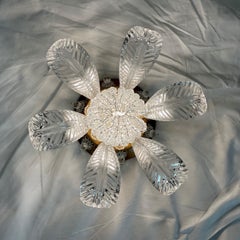 Small Lead Crystal Flowe Flush Fixture