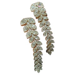 Small Leaf Long 14K (or 18k upon request) Yellow Gold Drop Earrings