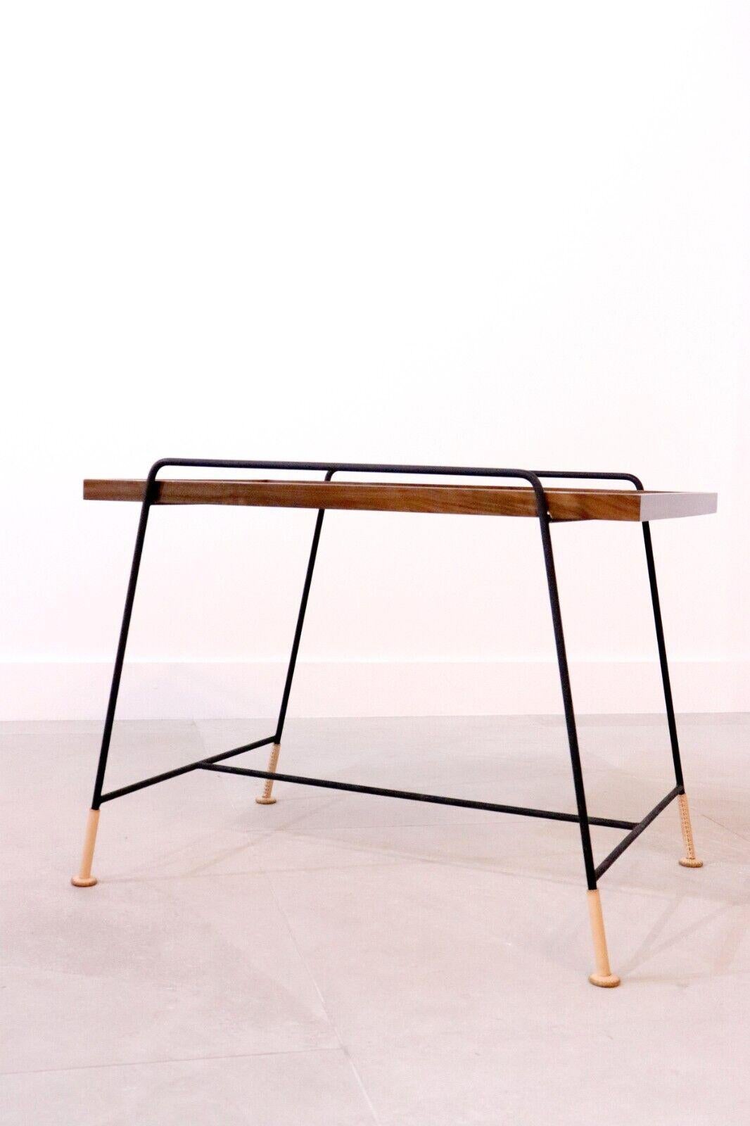 Small Leather and Walnut Reversible Games Table For Sale 1