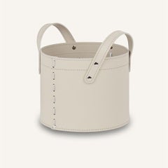 Petit panier en cuir avec anses PORTHOS