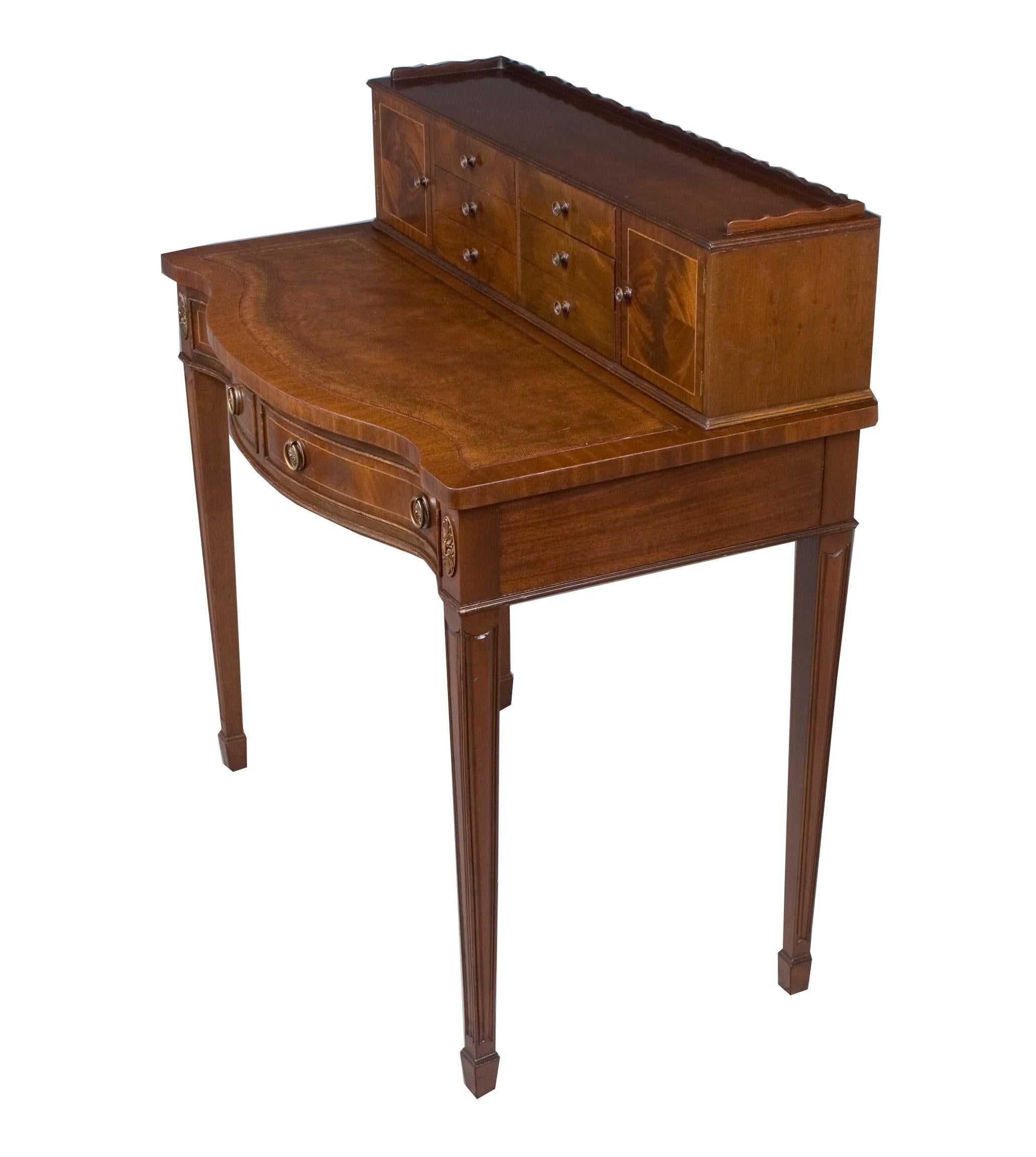 Small Leather Top High Writing Desk on Legs For Sale 2