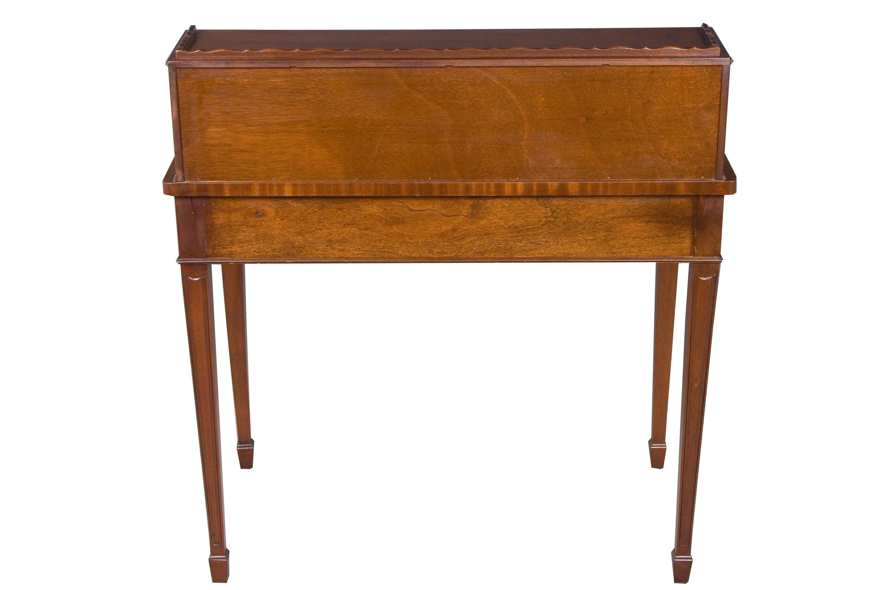 Small Leather Top High Writing Desk on Legs For Sale 3
