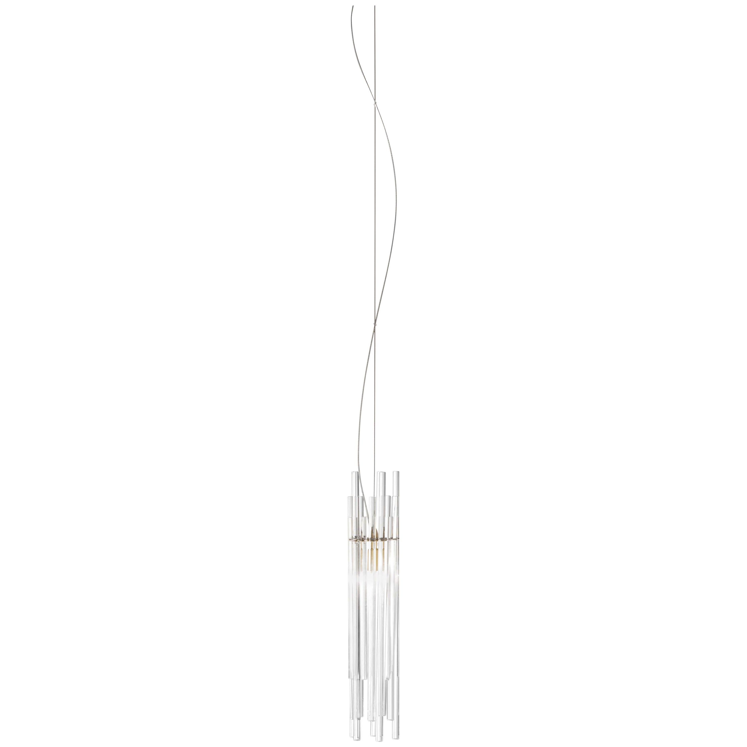 Small LED Diadema Pendant B in Crystal by Vistosi
