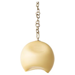 Small Leidyi Pendant: Satin Brass/Amber Glass by Avram Rusu Studio